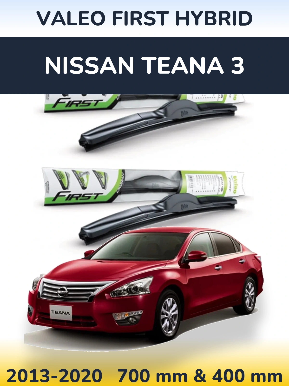 Sada předních stěračů Valeo First Hybrid 700 a 400 mm pro Nissan Teana 3 2013-2020