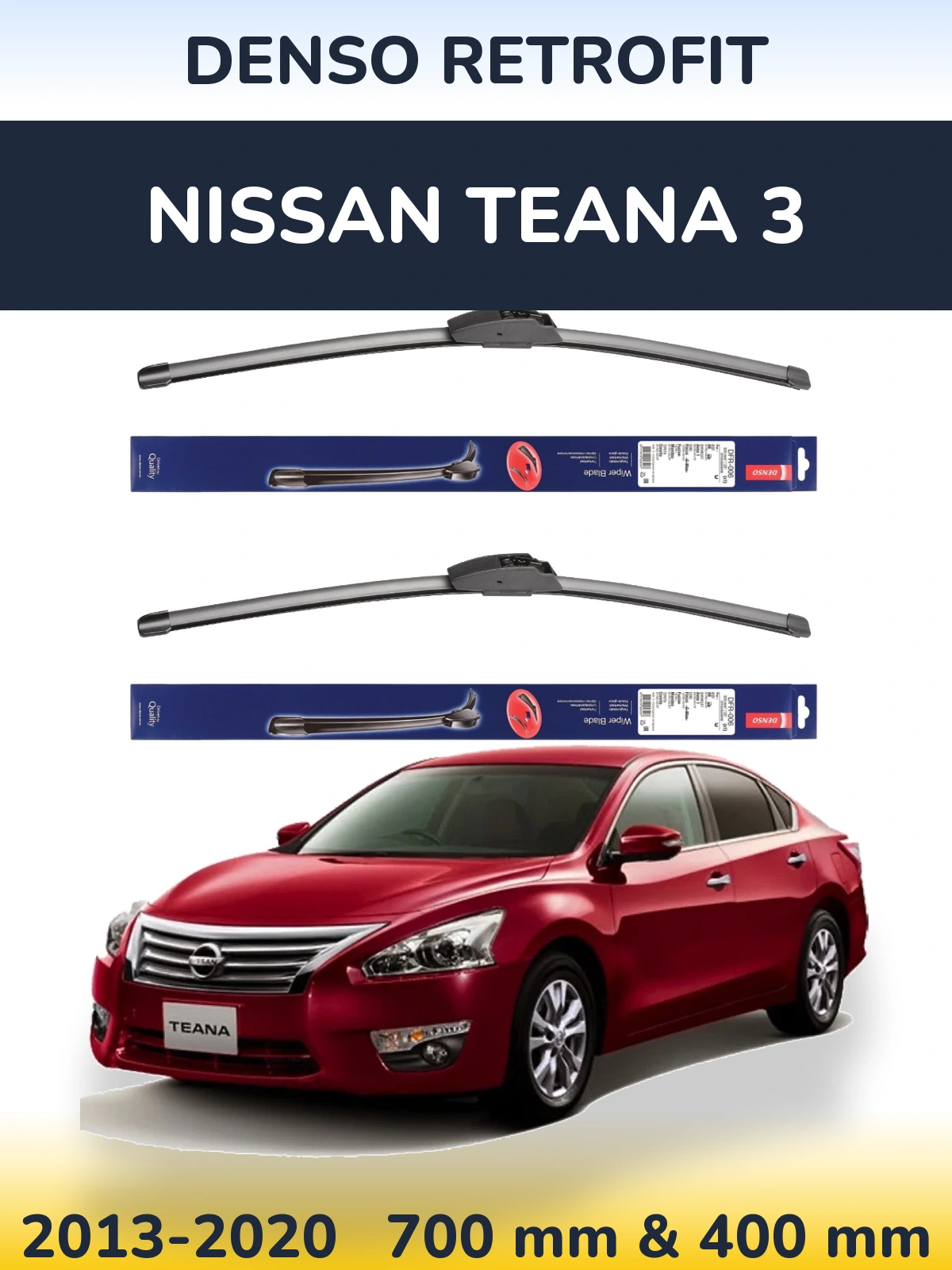 Sada předních stěračů Denso Retrofit 700 a 400 mm pro Nissan Teana 3 2013-2020