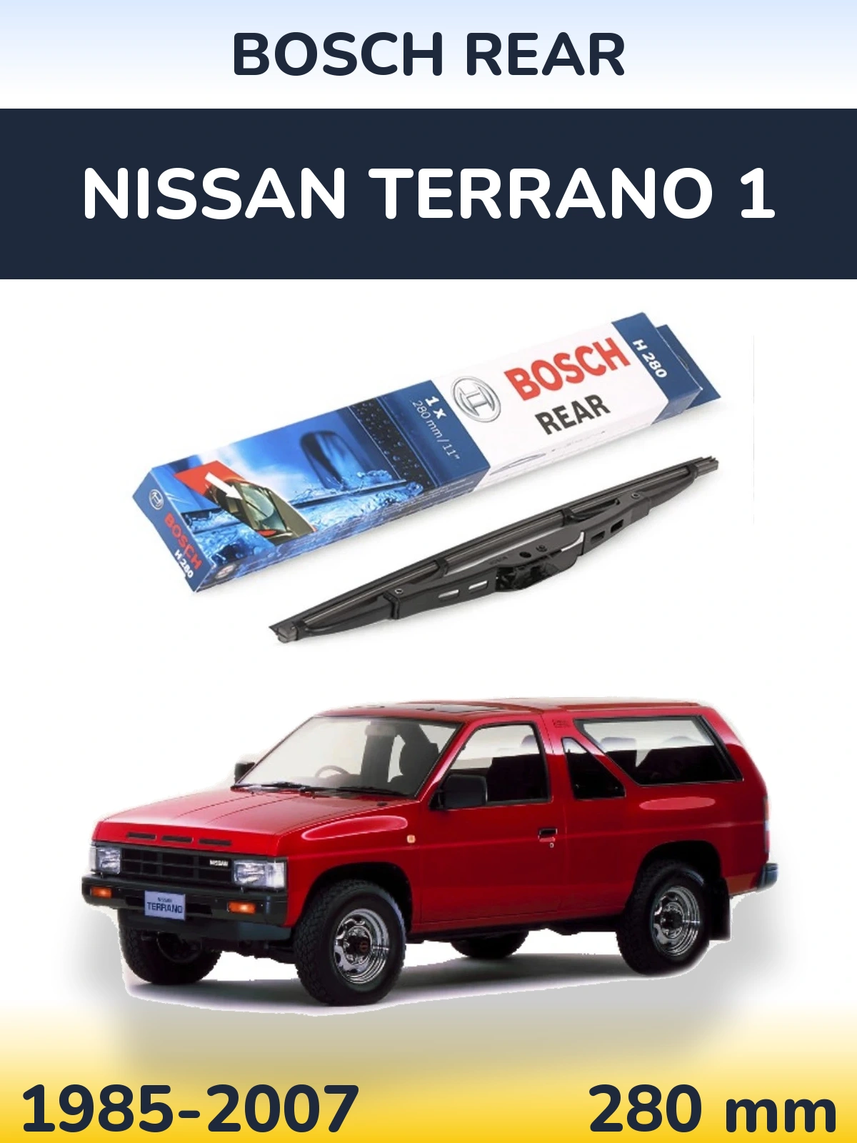 Zadní stěrač BOSCH Rear 280 mm pro Nissan Terrano 1 1985-2007