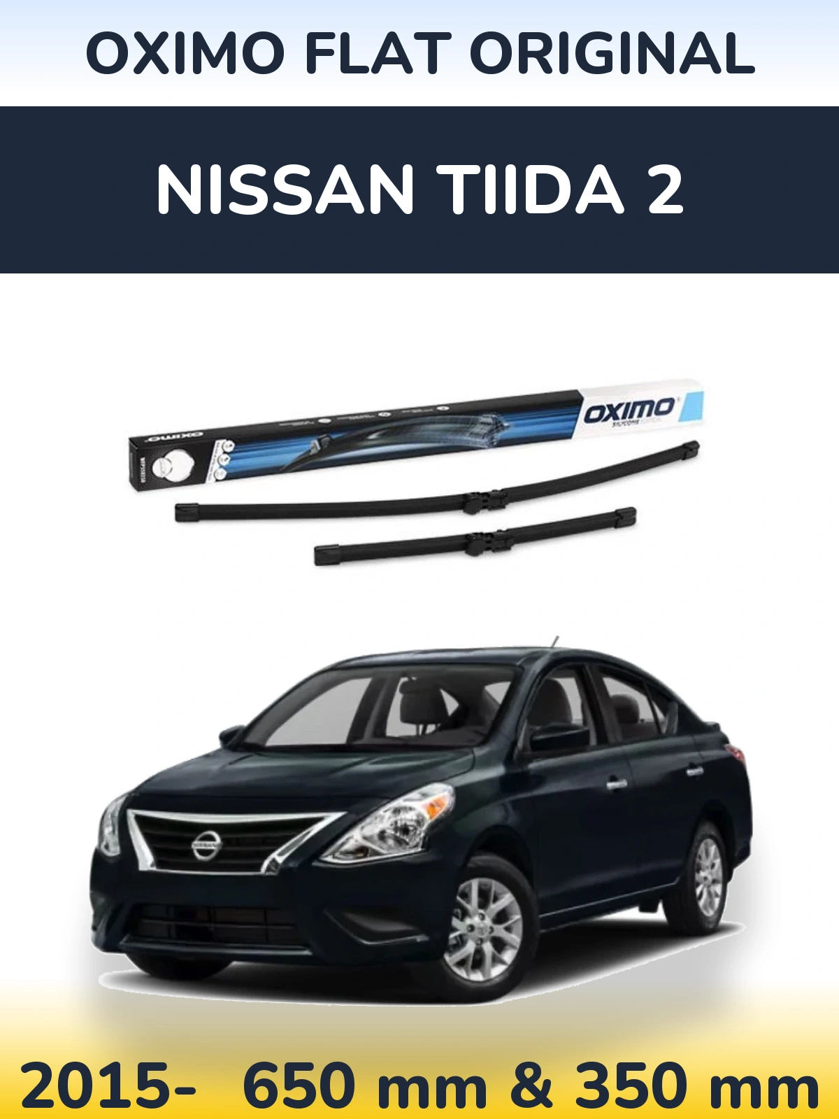 Sada předních stěračů Oximo Flat Original 650 a 350 mm pro Nissan Tiida 2 2015-2026