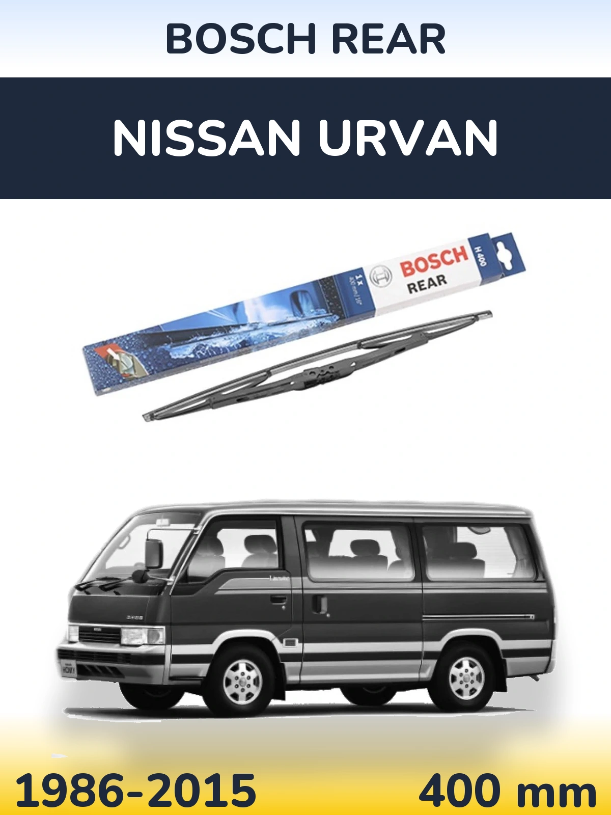 Zadní stěrač BOSCH Rear 400 mm pro Nissan Urvan 1986-2015