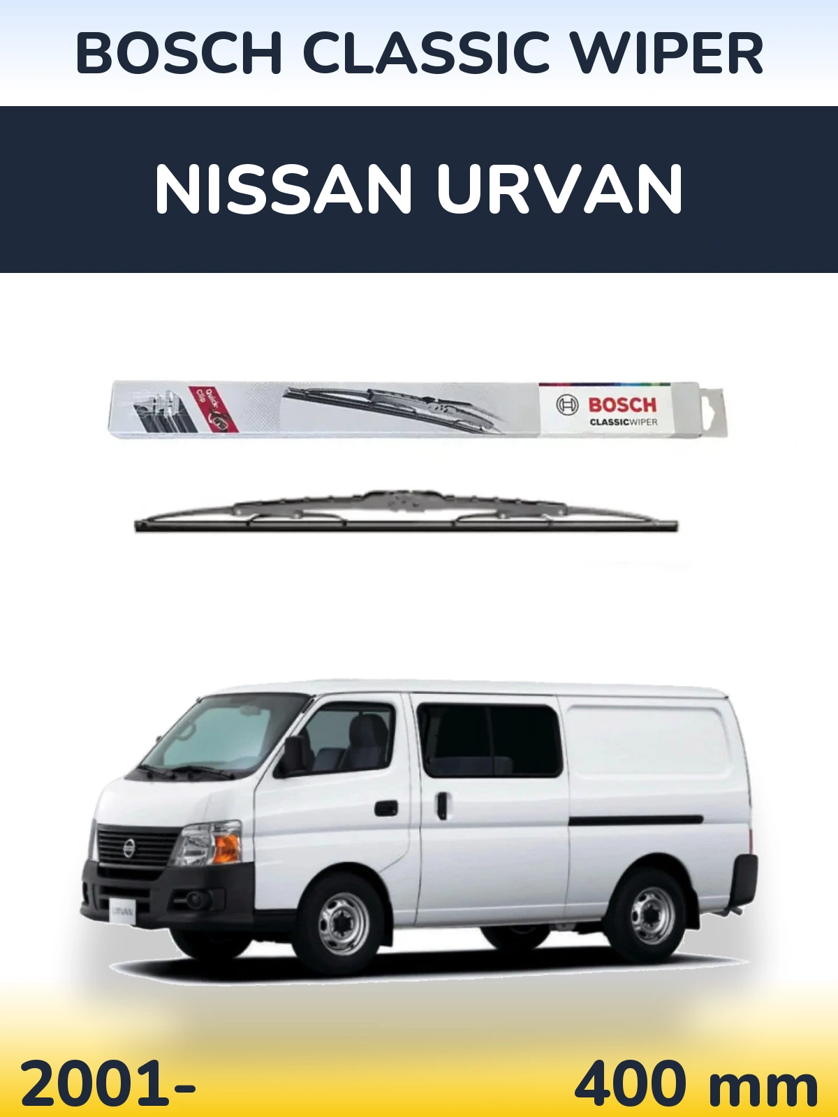Zadní stěrač BOSCH Classic Wiper 400 mm pro Nissan Urvan 2001-2026