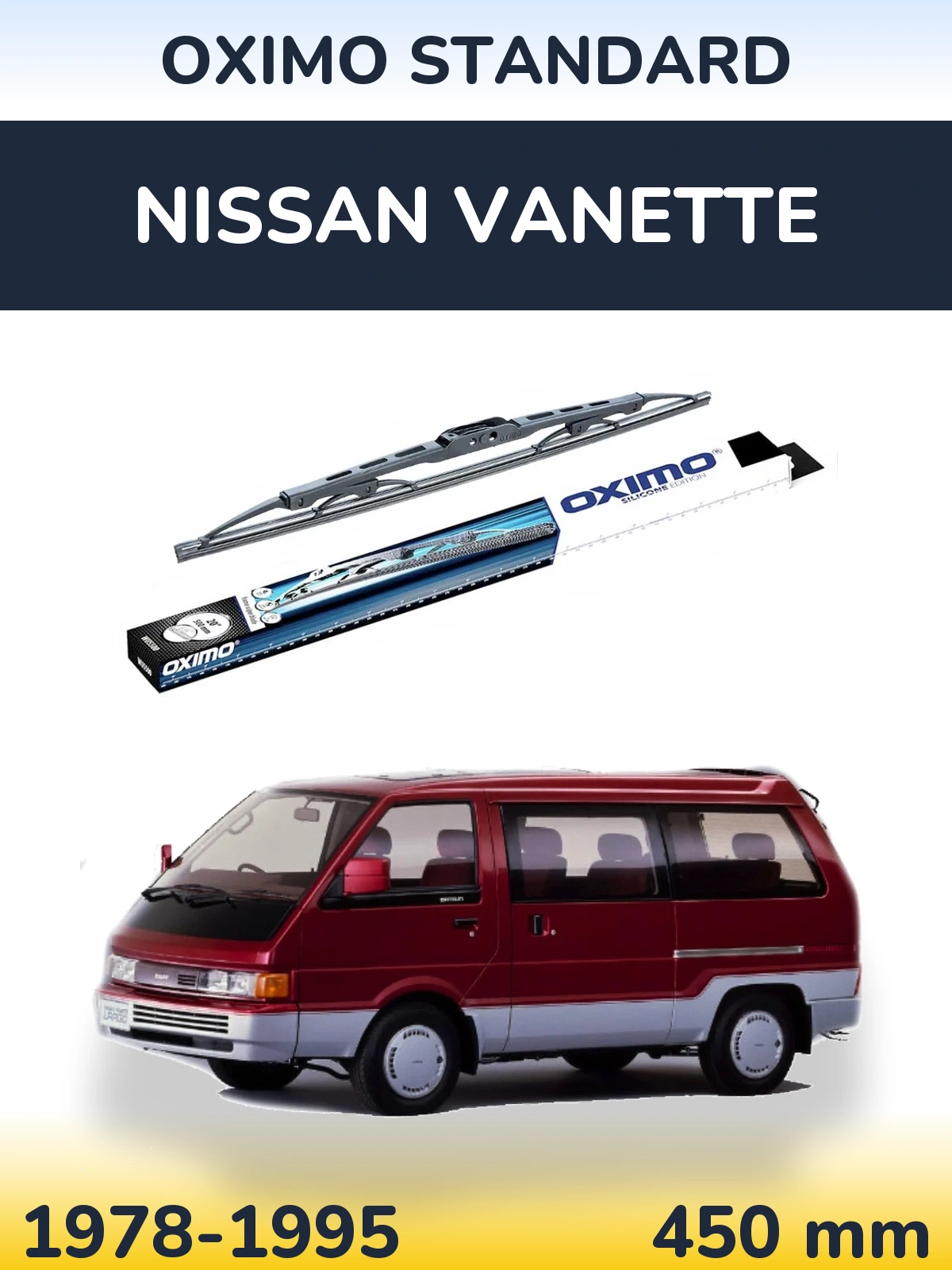 Zadní stěrač Oximo Standard 450 mm pro Nissan Vanette 1978-1995