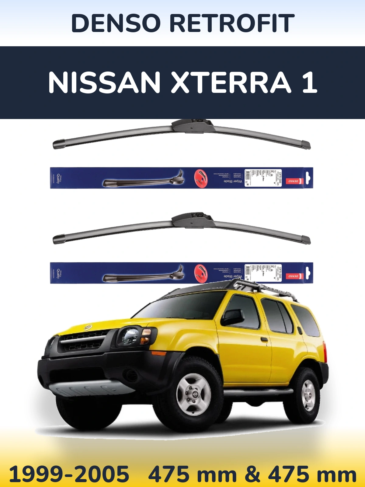 Sada předních stěračů Denso Retrofit 475 a 475 mm pro Nissan Xterra 1 1999-2005