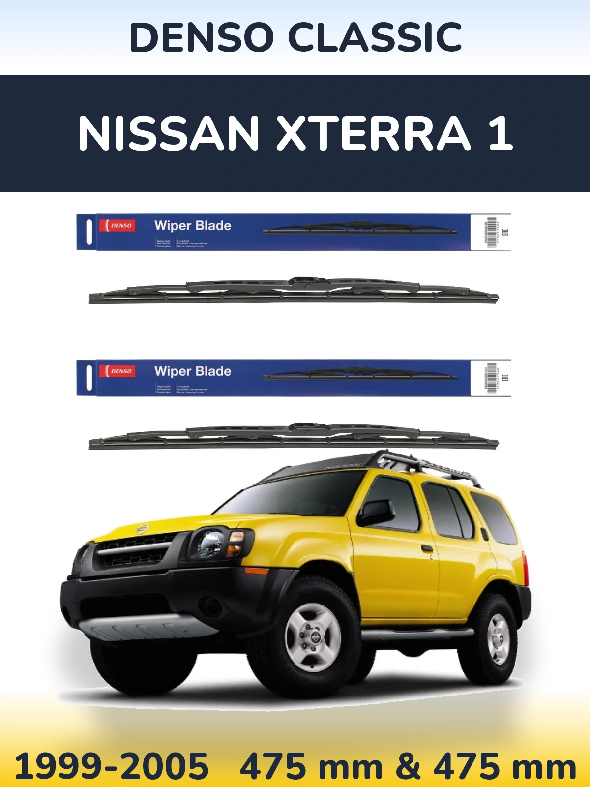 Sada předních stěračů Denso Classic 475 a 475 mm pro Nissan Xterra 1 1999-2005
