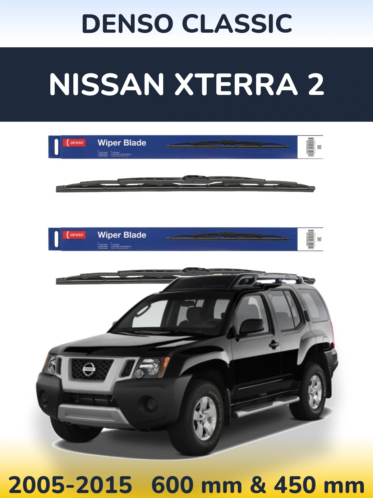 Sada předních stěračů Denso Classic 600 a 450 mm pro Nissan Xterra 2 2005-2015