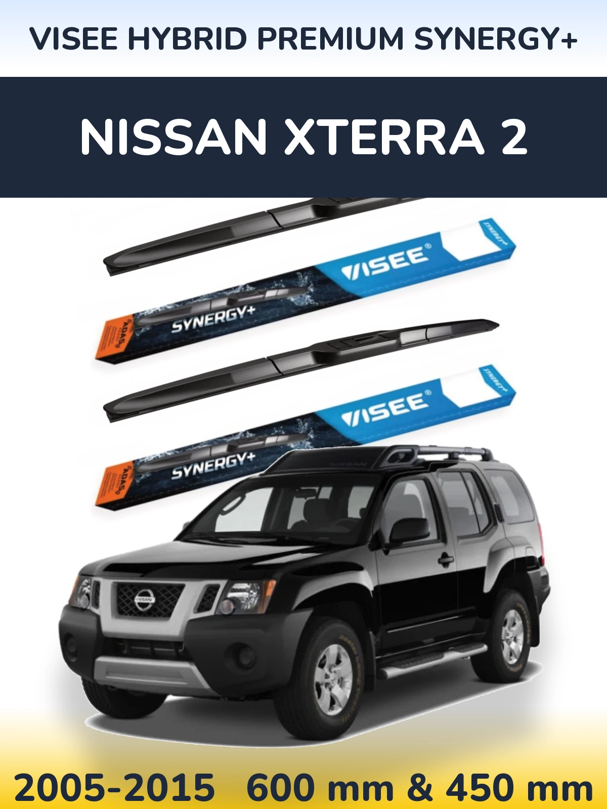 Sada předních stěračů VISEE HYBRID PREMIUM SYNERGY+ 600 a 450 mm pro Nissan Xterra 2 2005-2015