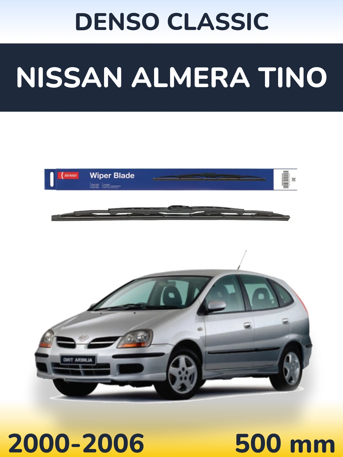 Zadní stěrač Denso Classic 500 mm pro Nissan Almera Tino 2000-2006