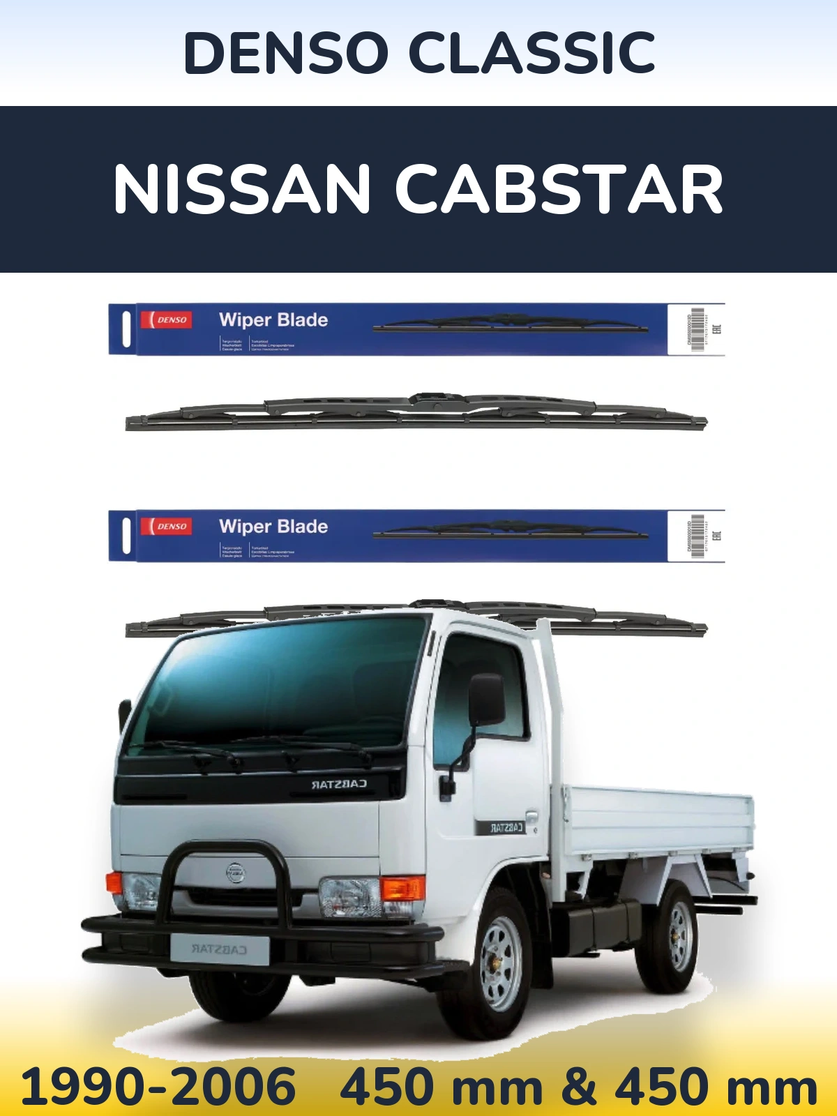 Sada předních stěračů Denso Classic 450 a 450 mm pro Nissan Cabstar 1990-2006