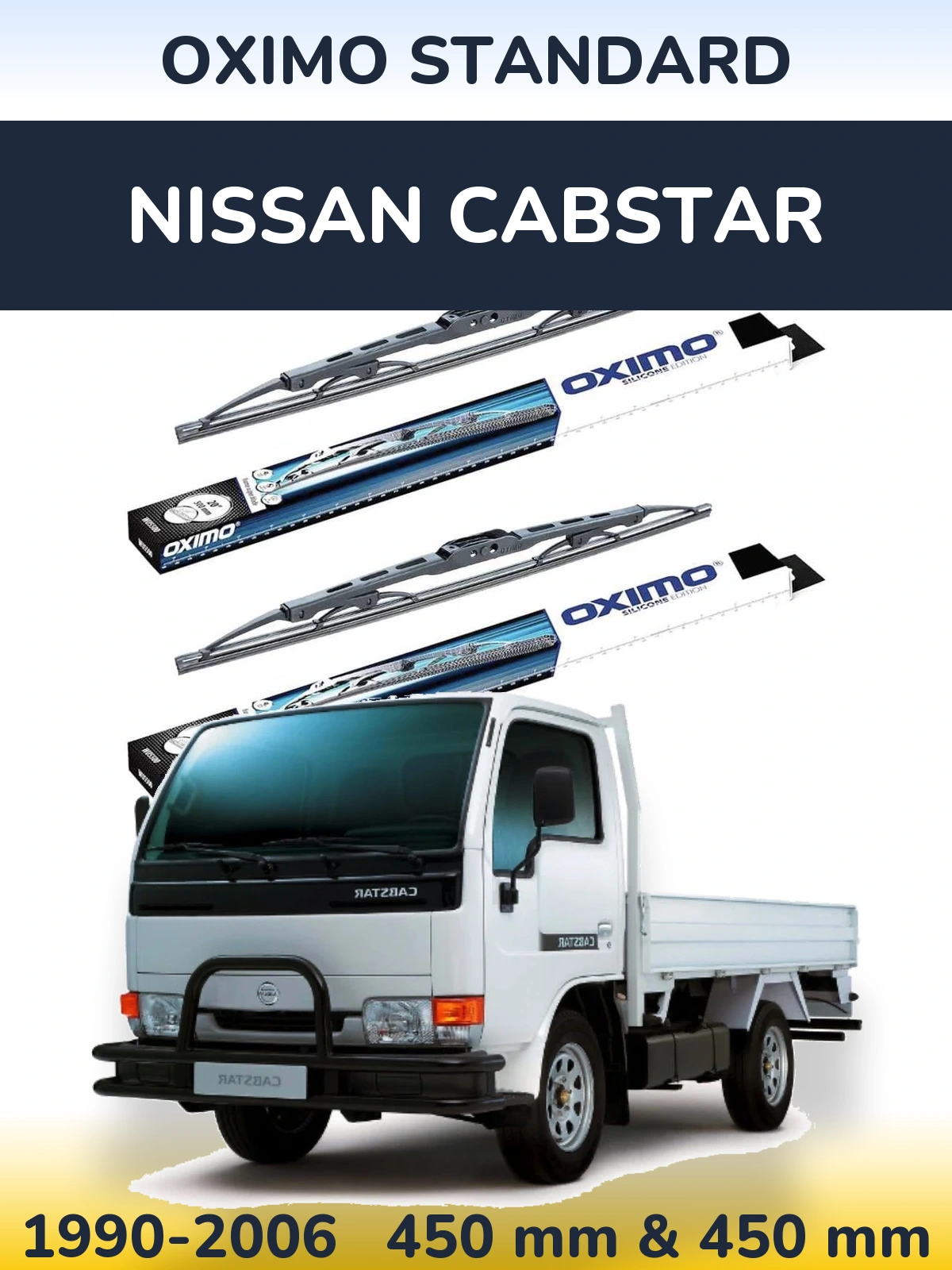 Sada předních stěračů Oximo Standard 450 a 450 mm pro Nissan Cabstar 1990-2006