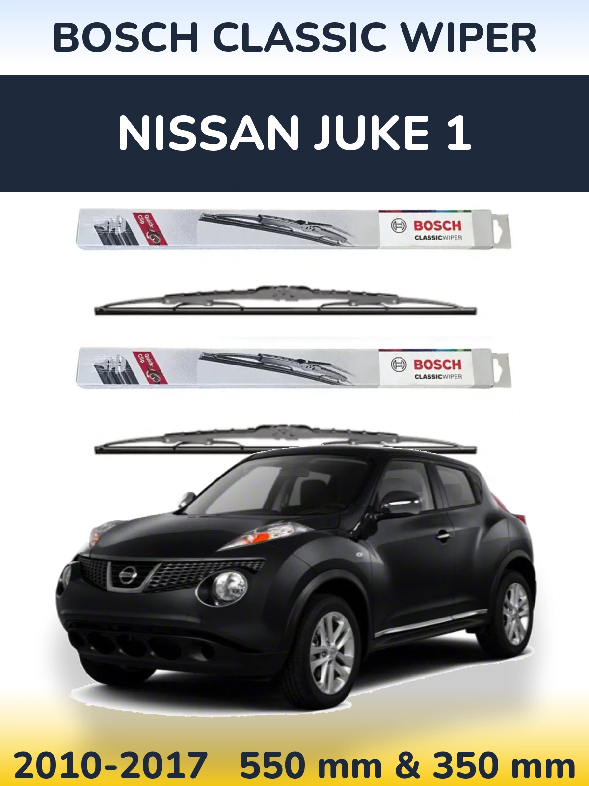 Sada předních stěračů BOSCH Classic Wiper 550 a 340 mm pro Nissan Juke 1 2010-2017