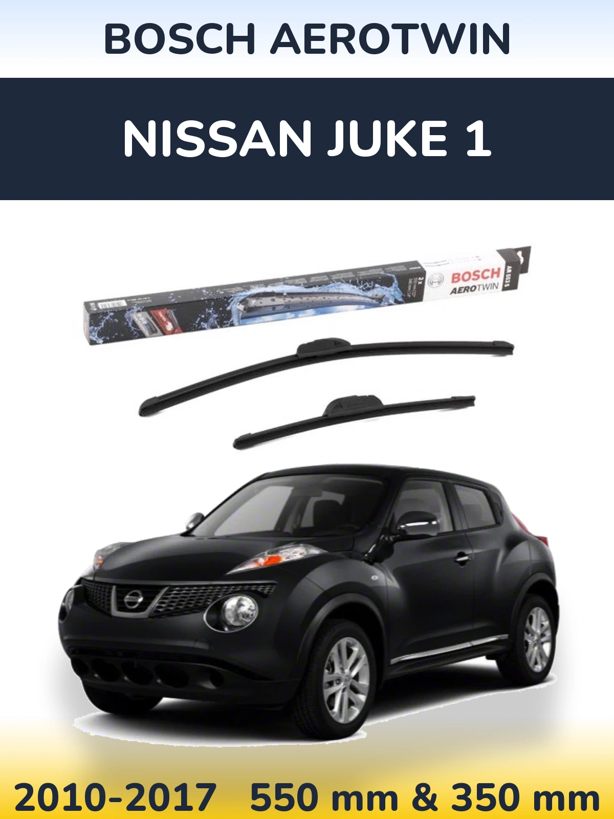 Sada předních stěračů BOSCH AeroTwin 550 a 350 mm pro Nissan Juke 1 2010-2017