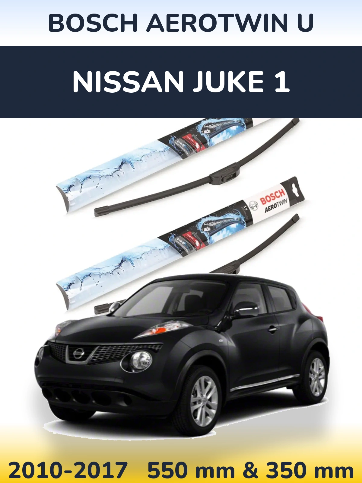 Sada předních stěračů BOSCH AeroTwin U 550 a 350 mm pro Nissan Juke 1 2010-2017