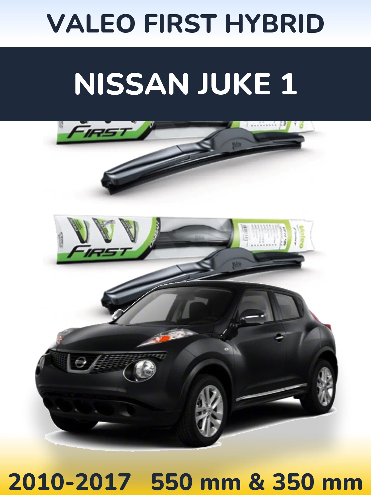 Sada předních stěračů Valeo First Hybrid 550 a 350 mm pro Nissan Juke 1 2010-2017