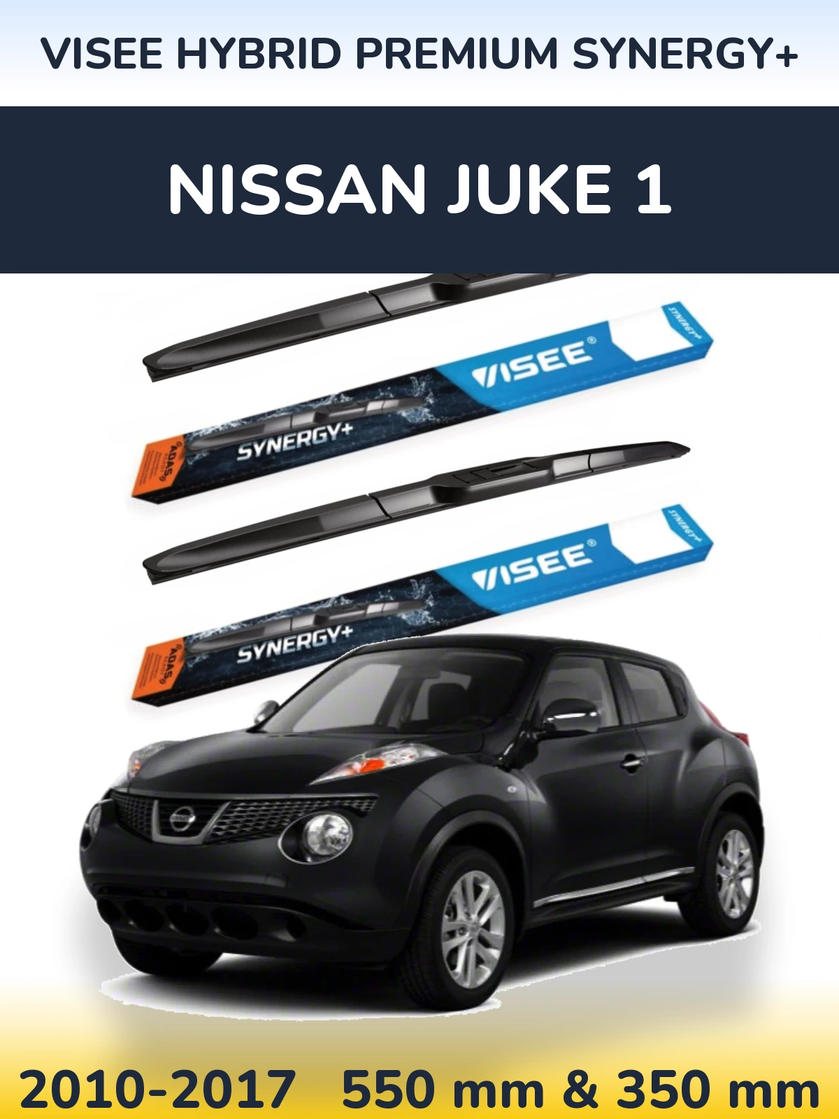 Sada předních stěračů VISEE HYBRID PREMIUM SYNERGY+ 550 a 350 mm pro Nissan Juke 1 2010-2017