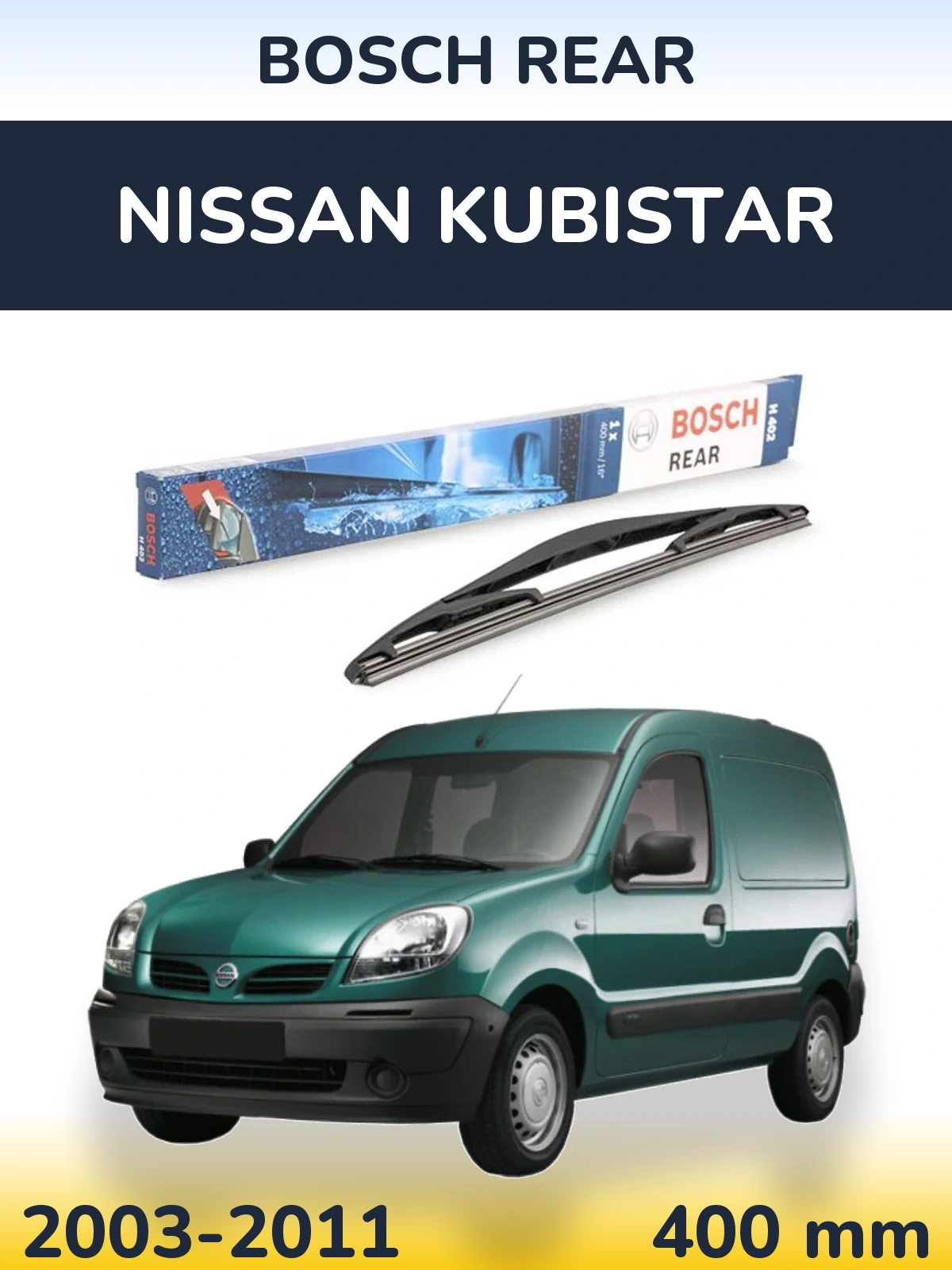 Zadní stěrač BOSCH Rear 400 mm pro Nissan Kubistar 2003-2011