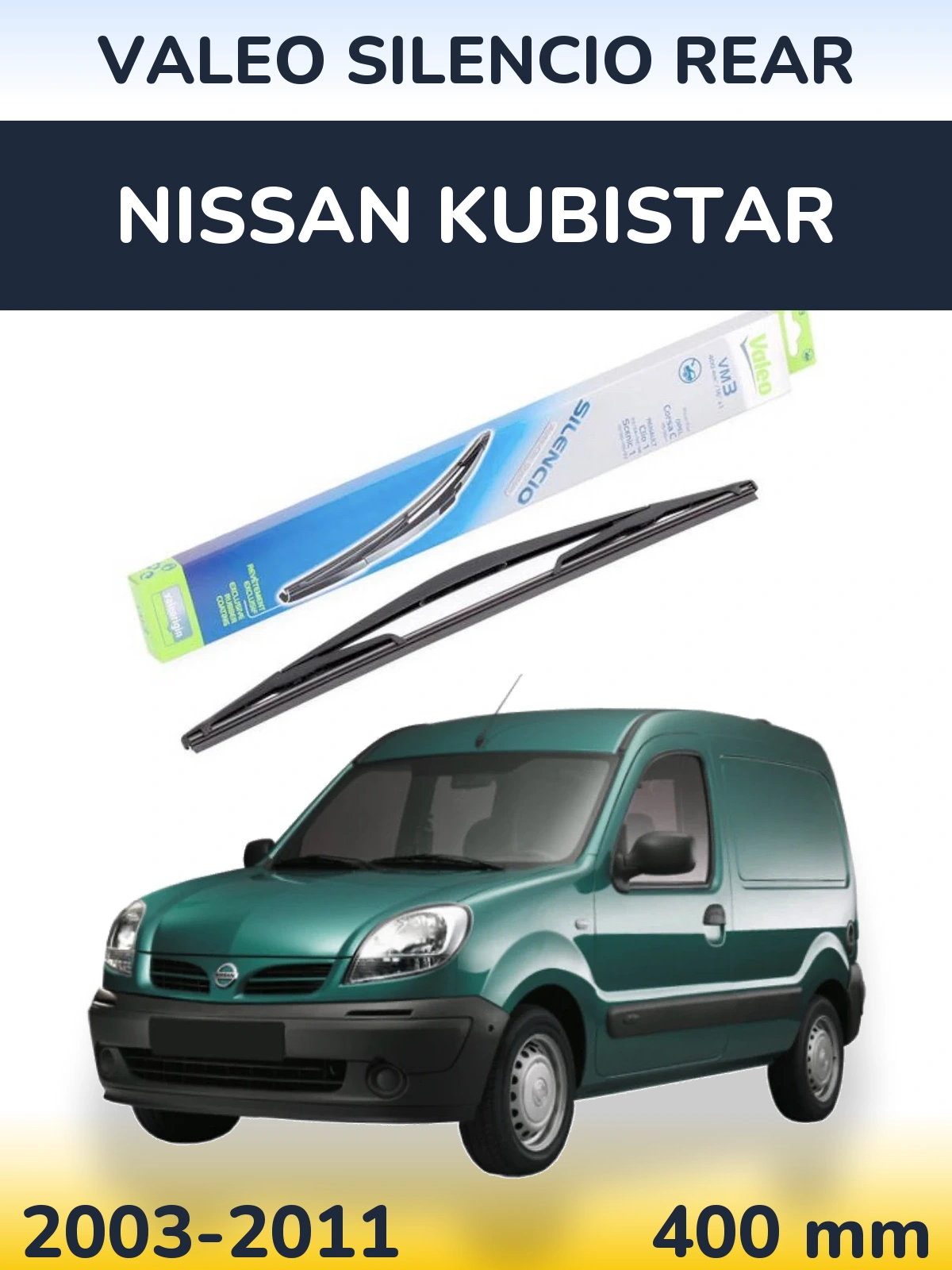 Zadní stěrač Valeo Silencio Rear 400 mm pro Nissan Kubistar 2003-2011