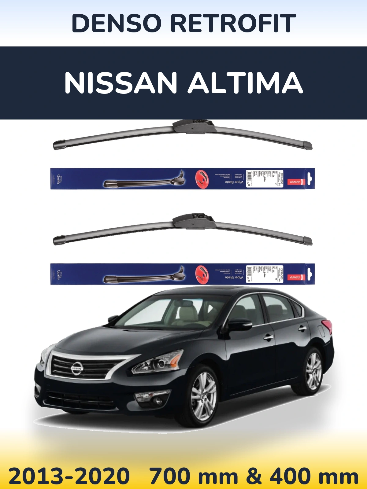 Sada předních stěračů Denso Retrofit 700 a 400 mm pro Nissan Altima 2013-2020