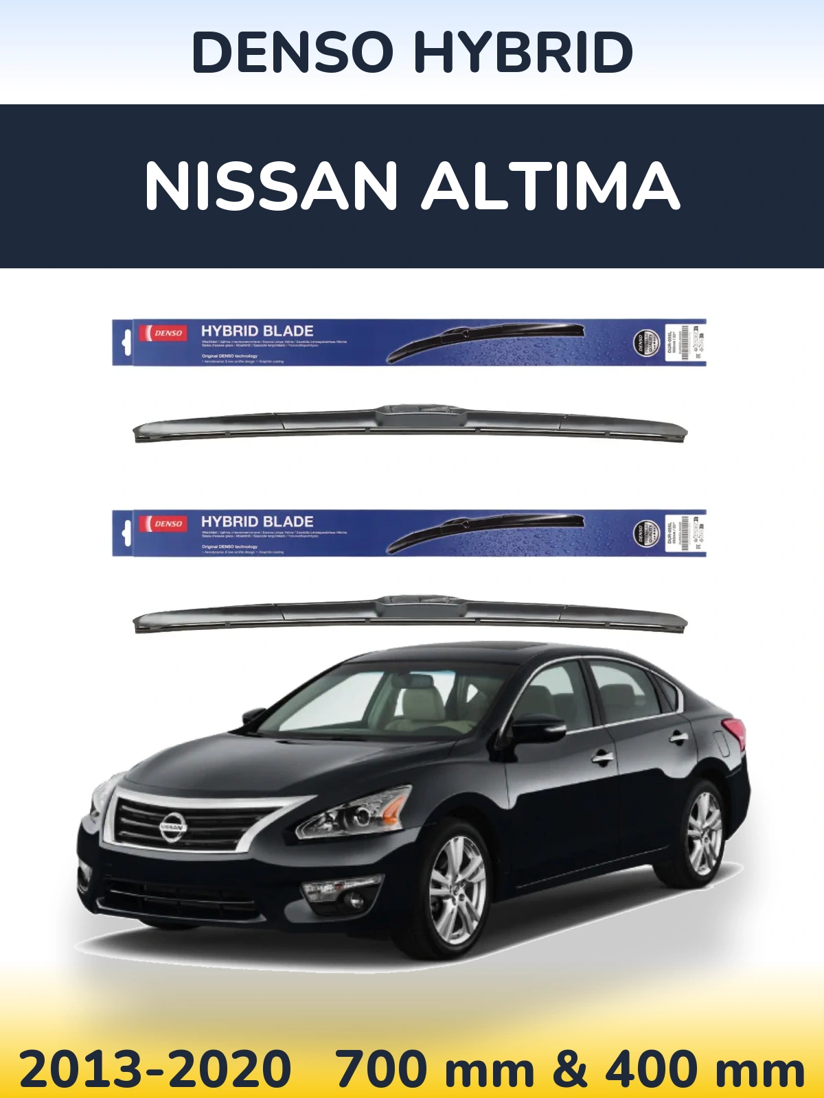 Sada předních stěračů Denso Hybrid 700 a 400 mm pro Nissan Altima 2013-2020