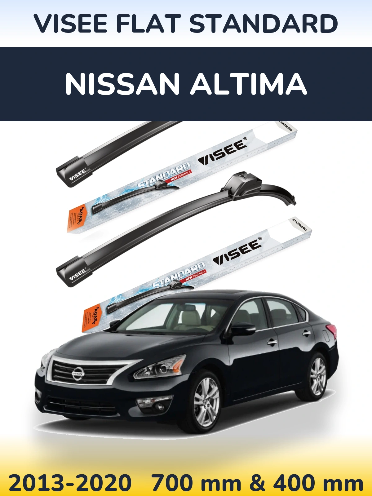 Sada předních stěračů VISEE FLAT STANDARD 700 a 400 mm pro Nissan Altima 2013-2020