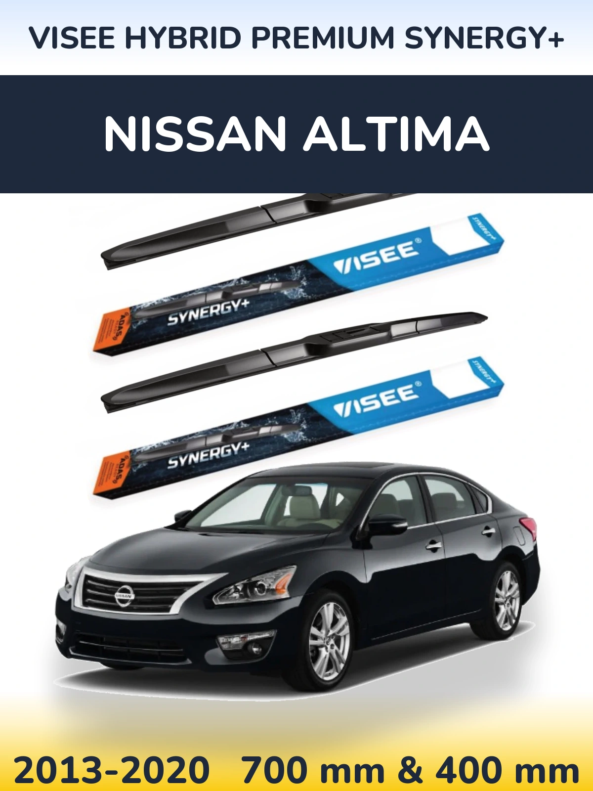 Sada předních stěračů VISEE HYBRID PREMIUM SYNERGY+ 700 a 400 mm pro Nissan Altima 2013-2020