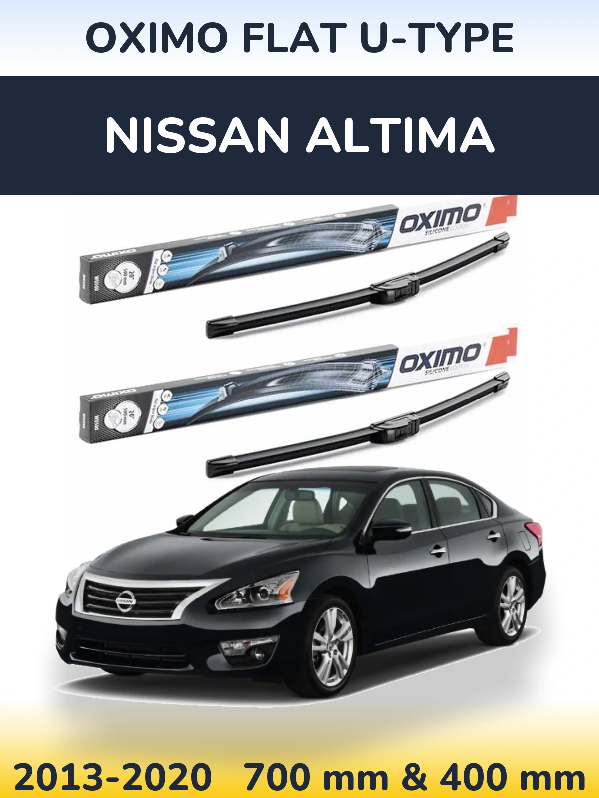 Sada předních stěračů Oximo Flat U-type 700 a 400 mm pro Nissan Altima 2013-2020