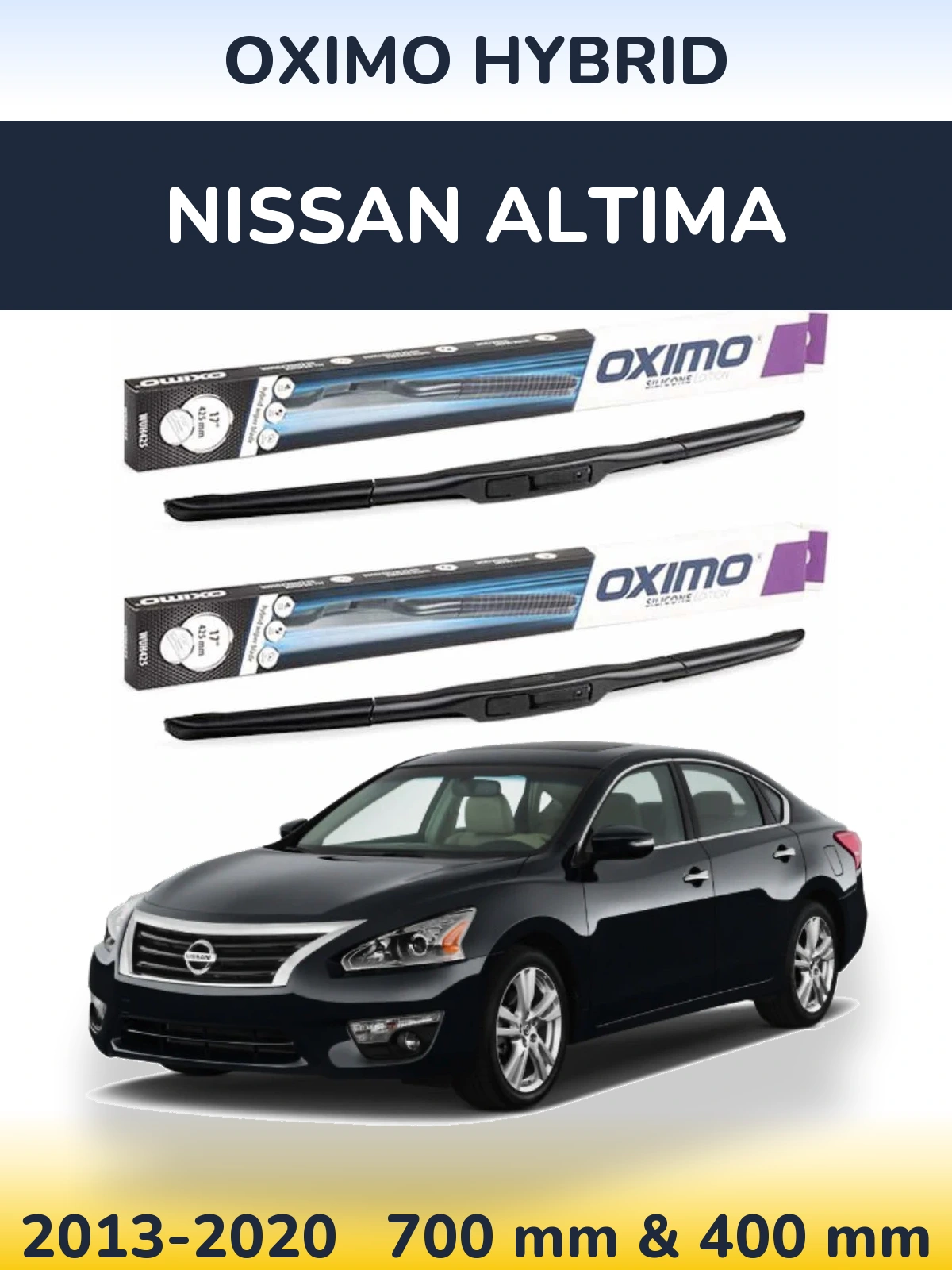 Sada předních stěračů Oximo Hybrid 700 a 400 mm pro Nissan Altima 2013-2020