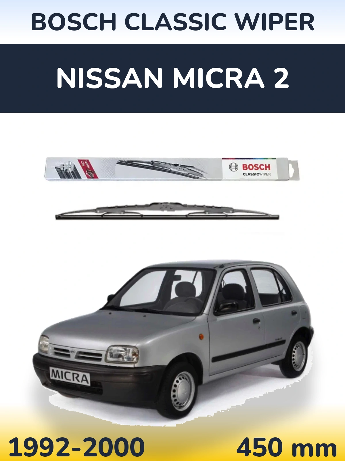 Zadní stěrač BOSCH Classic Wiper 450 mm pro Nissan Micra 2 1992-2000