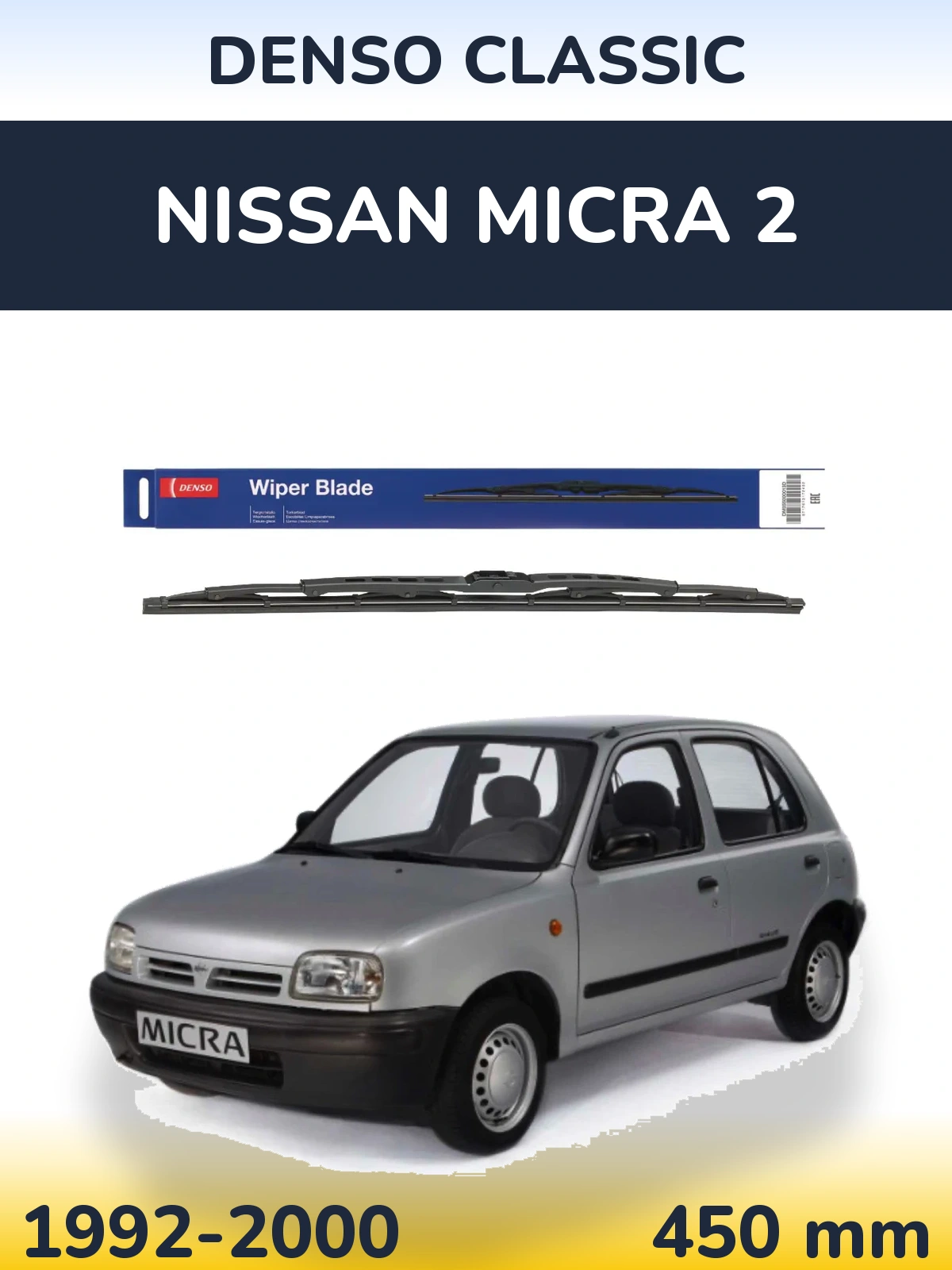 Zadní stěrač Denso Classic 450 mm pro Nissan Micra 2 1992-2000