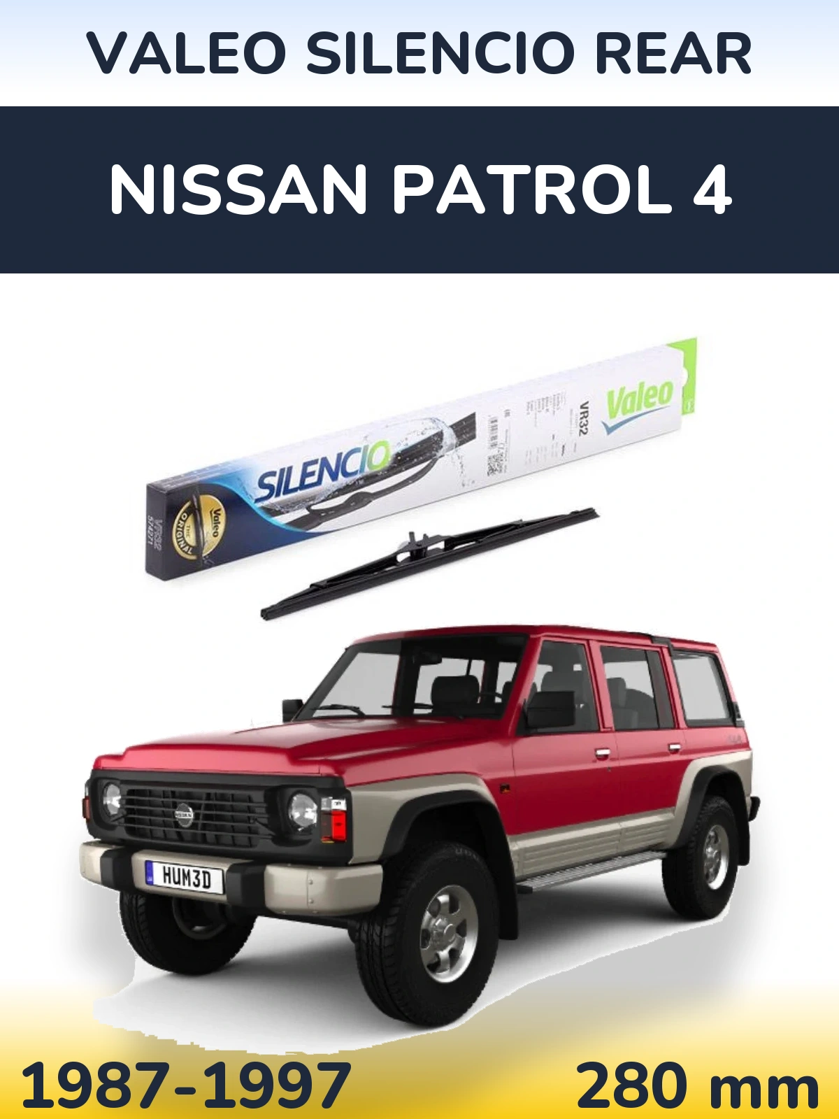 Zadní stěrač Valeo Silencio Rear 280 mm pro Nissan Patrol 4 1987-1997