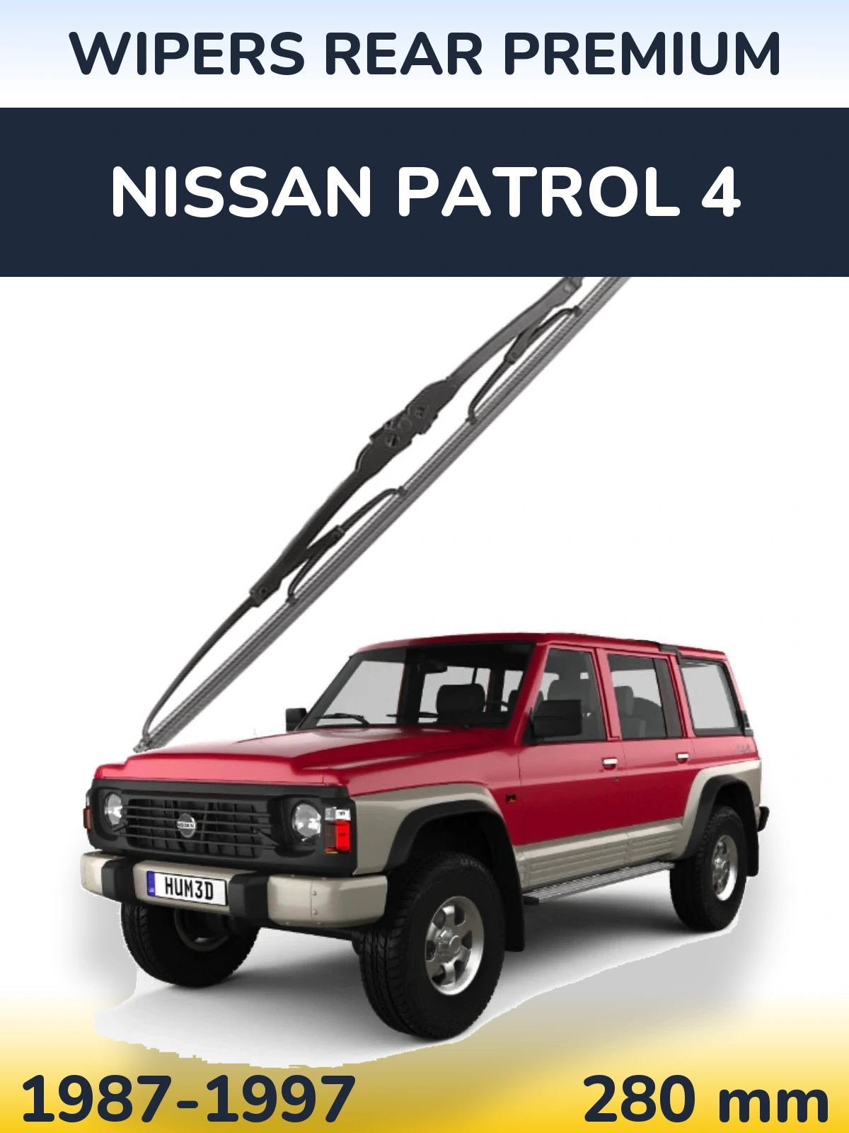 Задня щітка WIPERS REAR PREMIUM 280 мм для Nissan Patrol 4 1987-1997