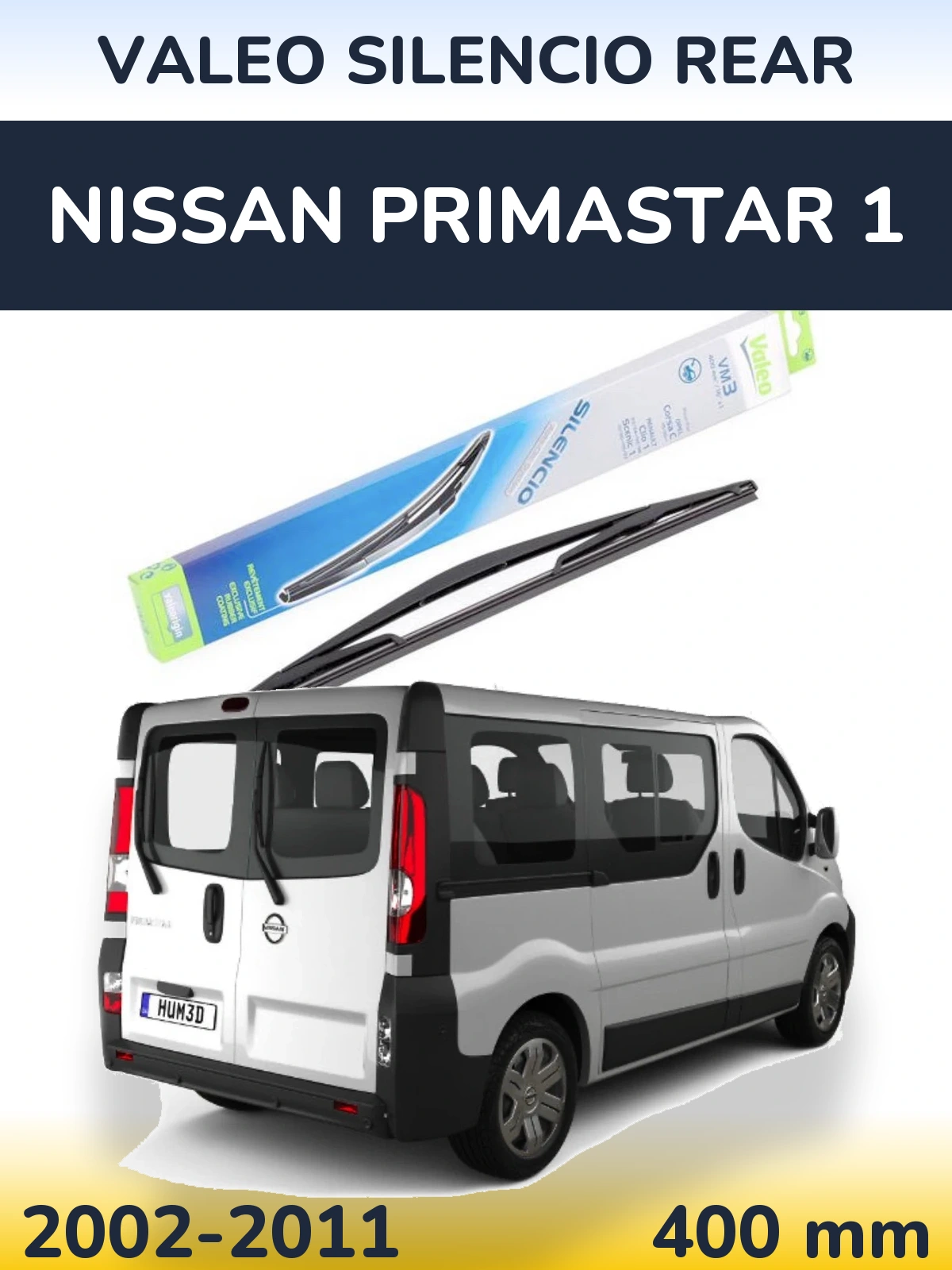 Zadní stěrač Valeo Silencio Rear 400 mm pro Nissan Primastar 1 2002-2011