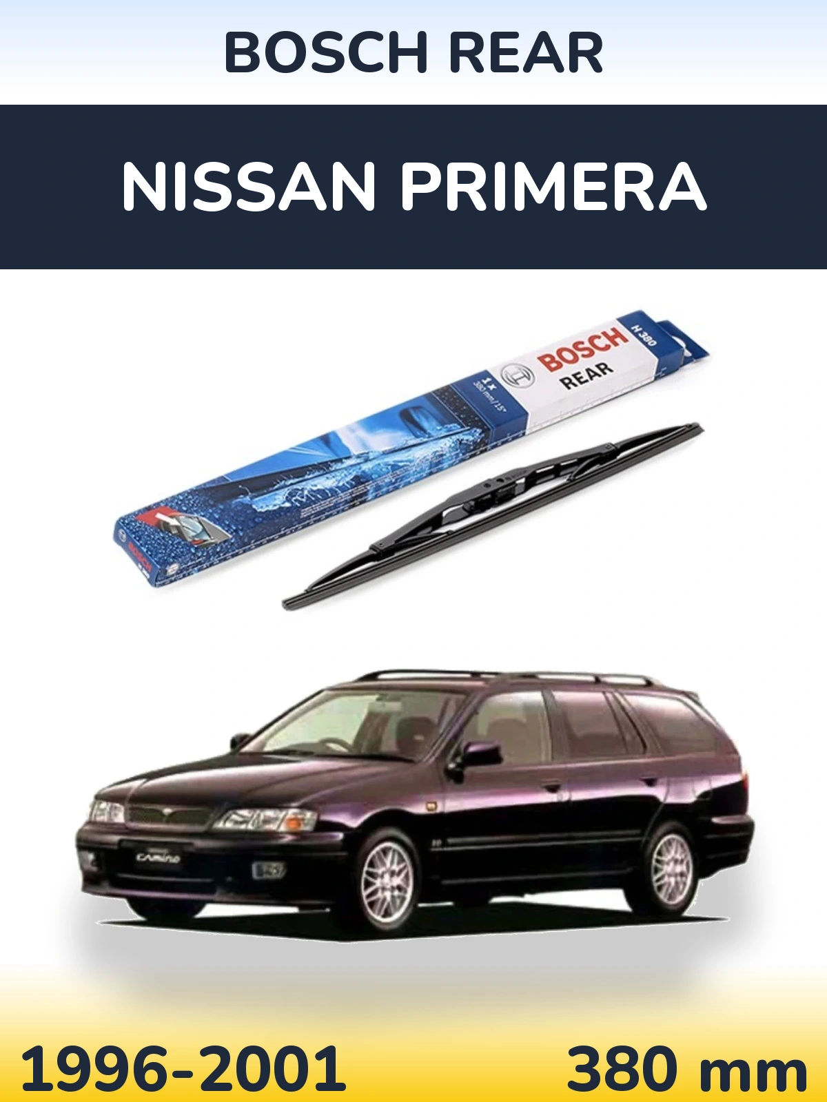 Zadní stěrač BOSCH Rear 380 mm pro Nissan Primera 1996-2001
