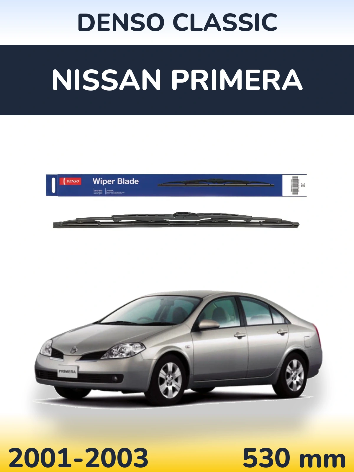 Zadní stěrač Denso Classic 530 mm pro Nissan Primera 2001-2003