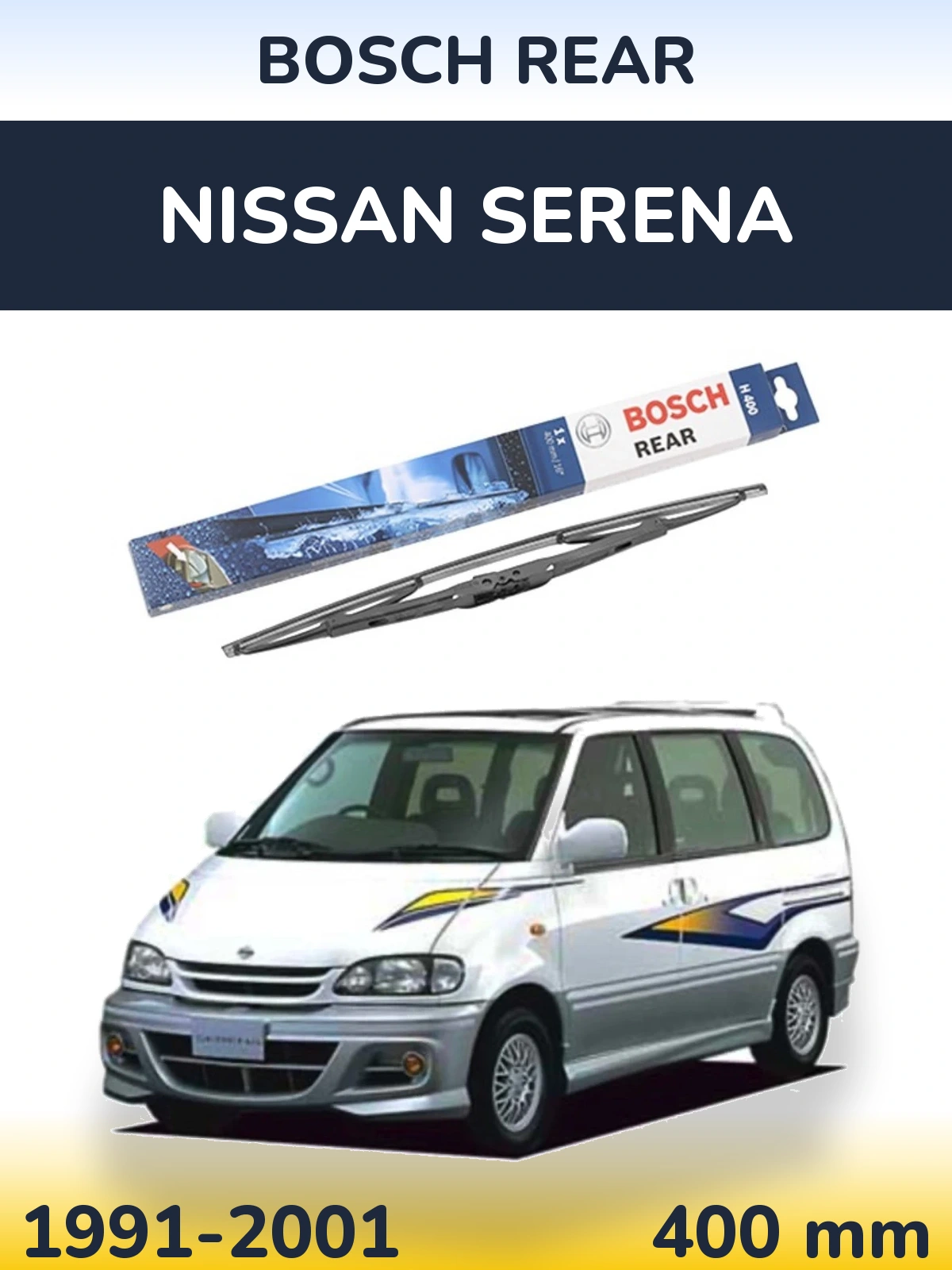 Zadní stěrač BOSCH Rear 400 mm pro Nissan Serena 1991-2001
