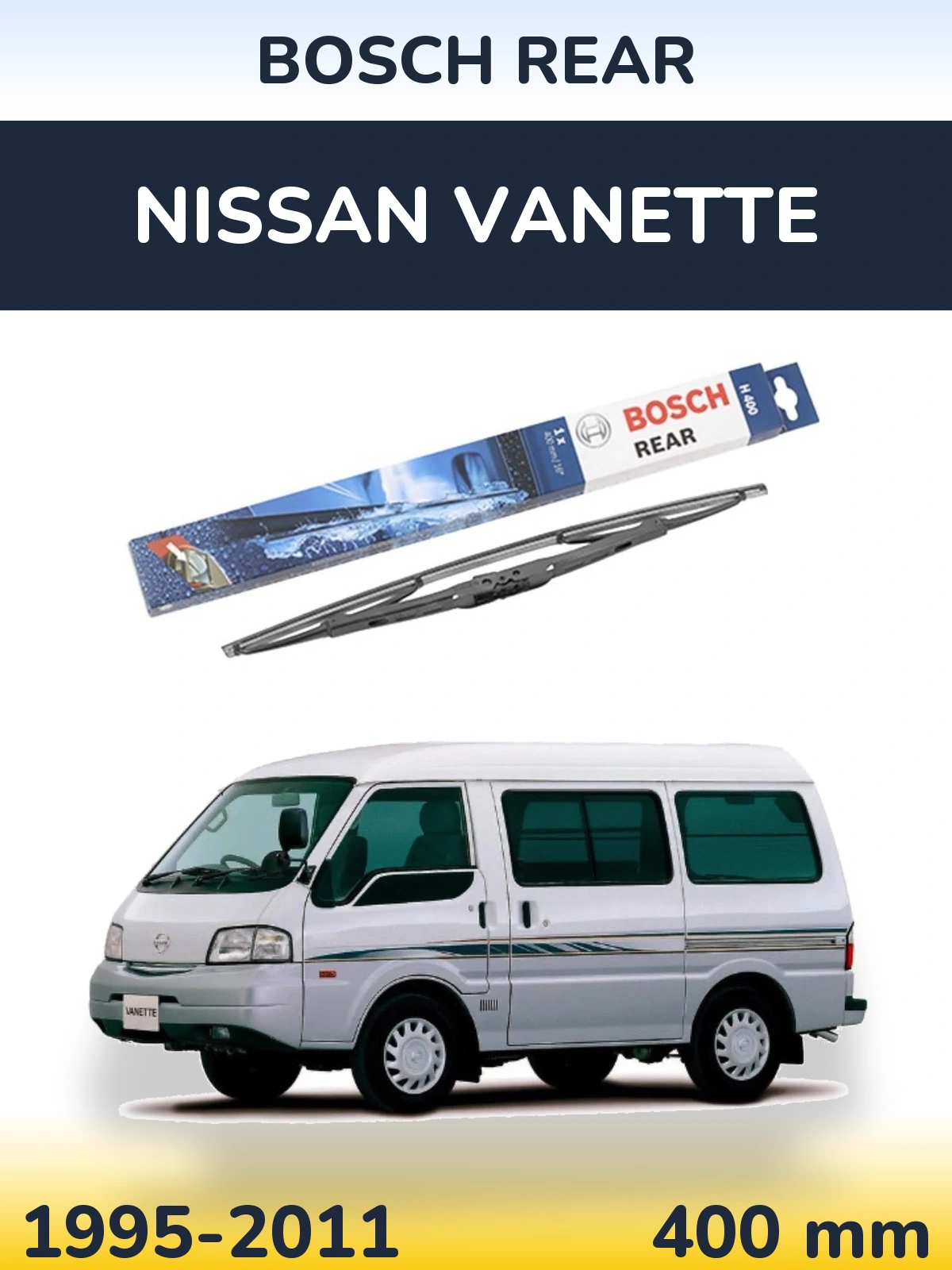 Zadní stěrač BOSCH Rear 400 mm pro Nissan Vanette 1995-2011