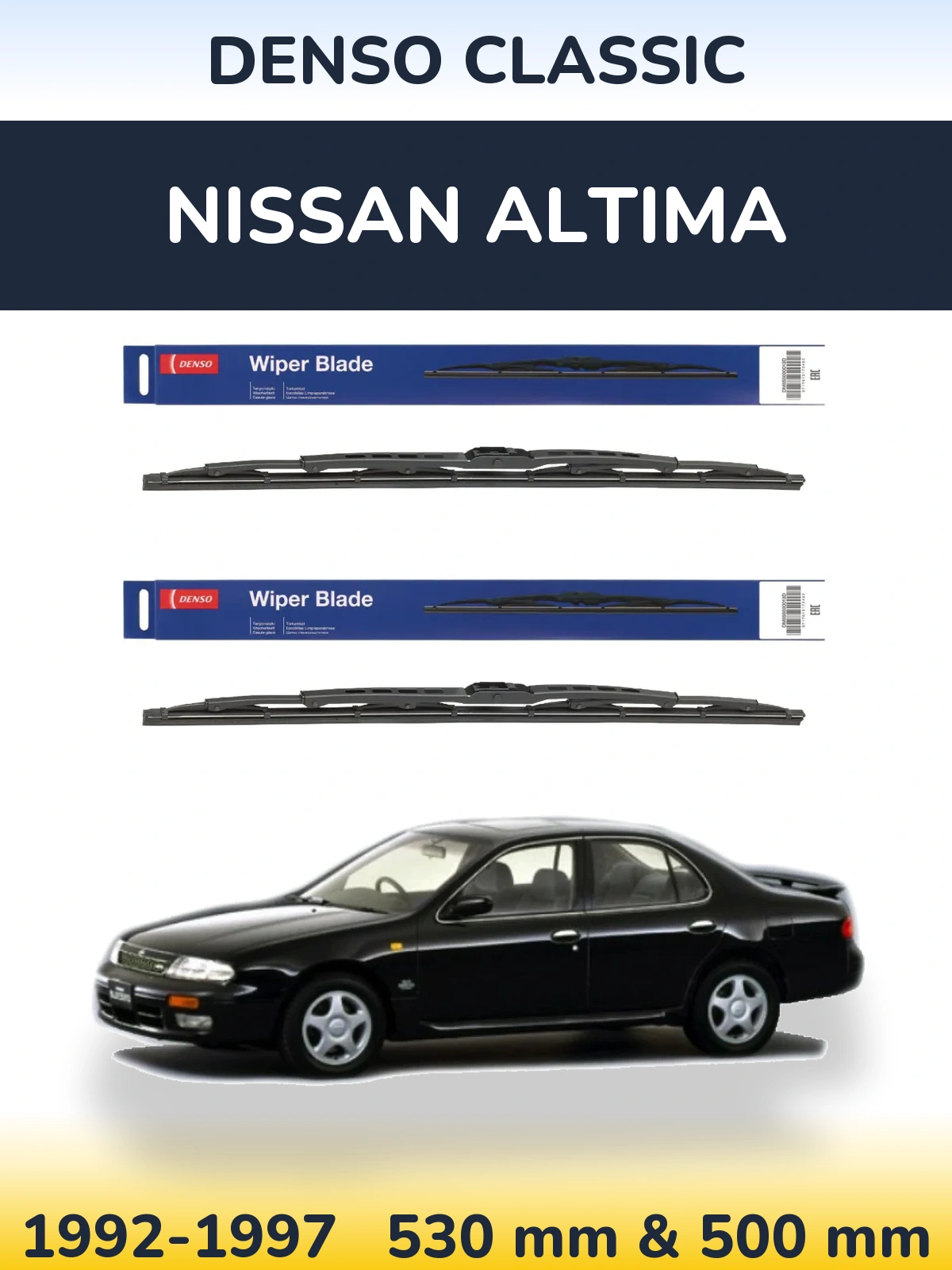Комплект передніх щіток Denso Classic 530 & 500 мм для Nissan Altima 1992-1997