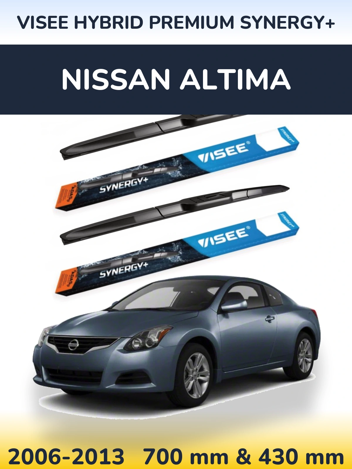 Sada předních stěračů VISEE HYBRID PREMIUM SYNERGY+ 700 a 430 mm pro Nissan Altima 2006-2013