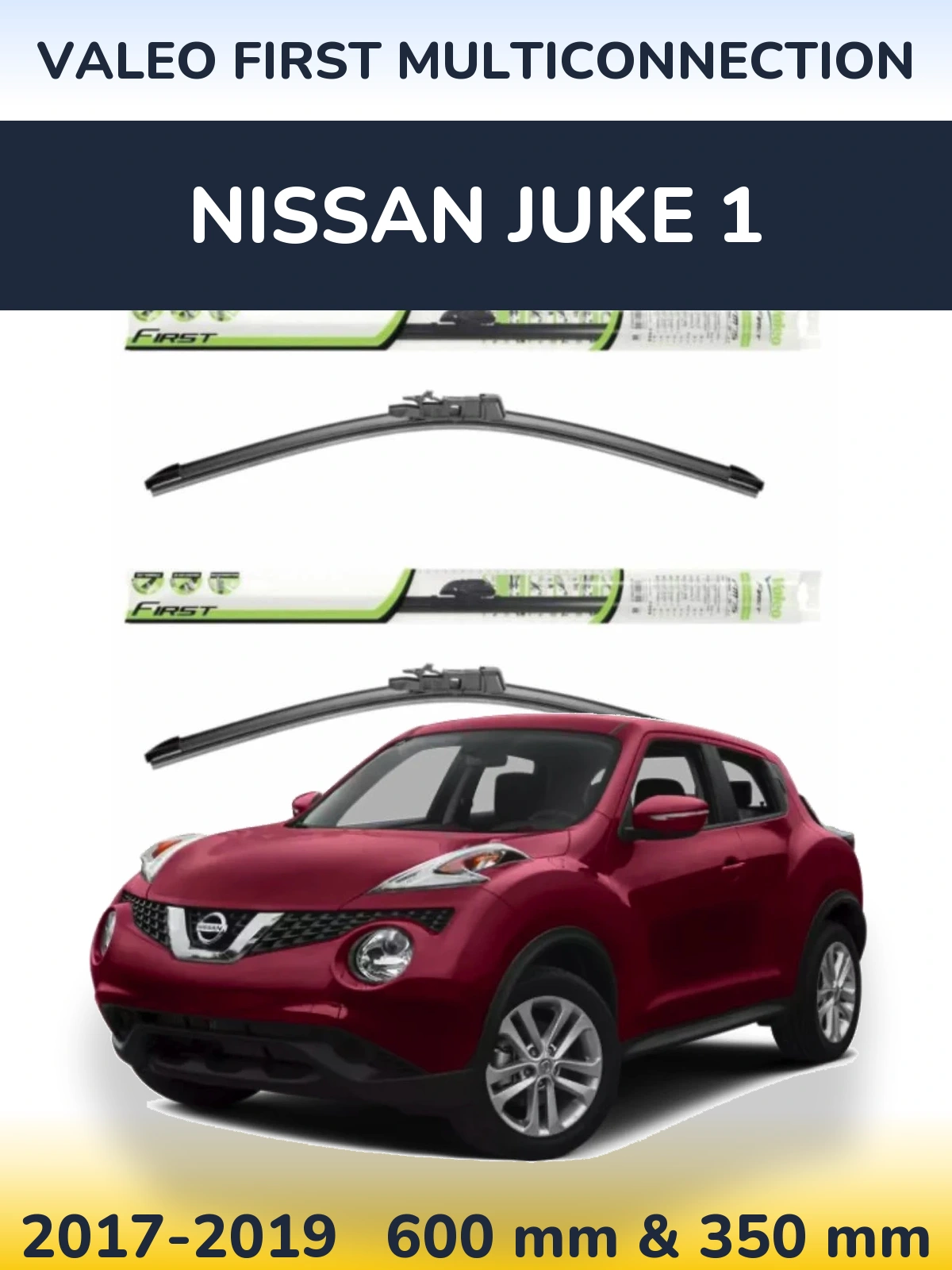 Sada předních stěračů Valeo First MultiConnection 600 a 350 mm pro Nissan Juke 1 2017-2019