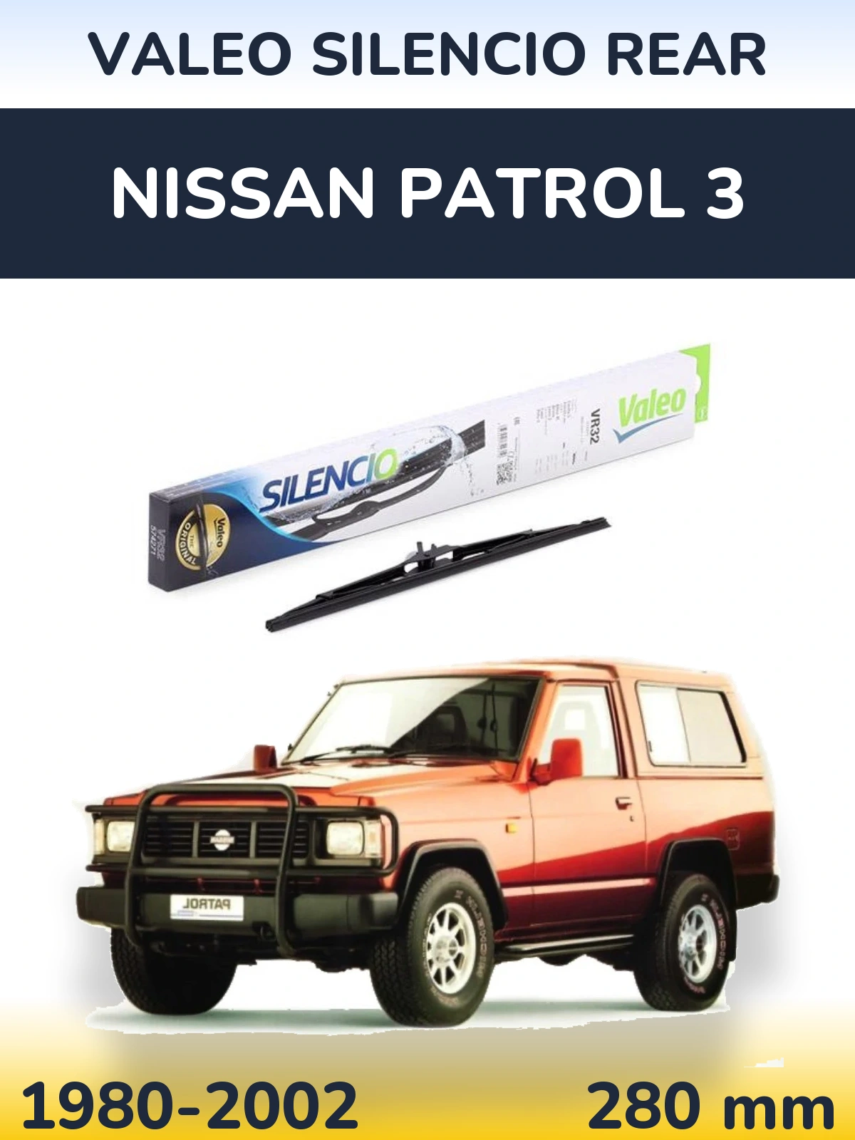 Zadní stěrač Valeo Silencio Rear 280 mm pro Nissan Patrol 3 1980-2002