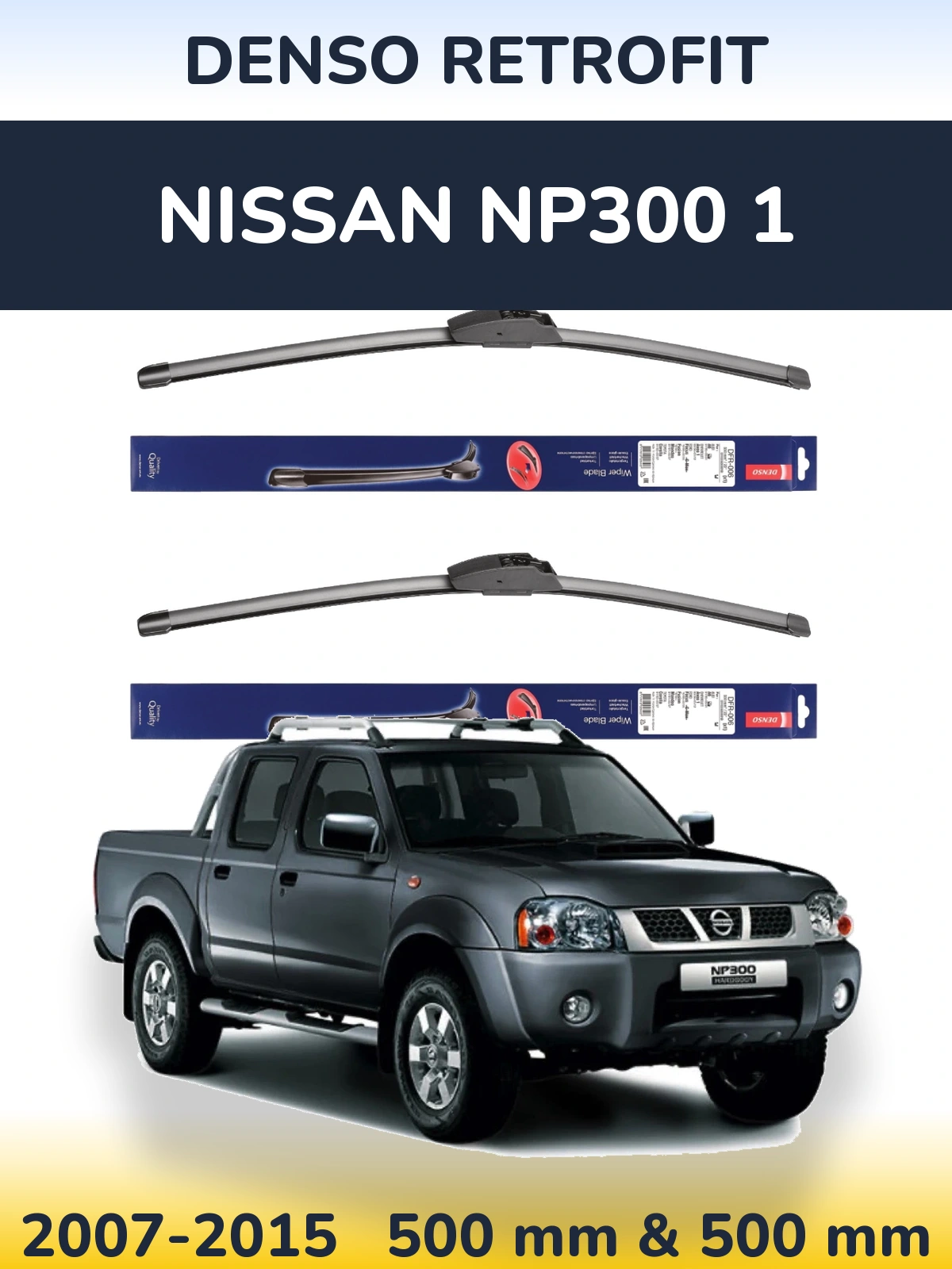 Sada předních stěračů Denso Retrofit 500 a 500 mm pro Nissan NP300 1 2007-2015