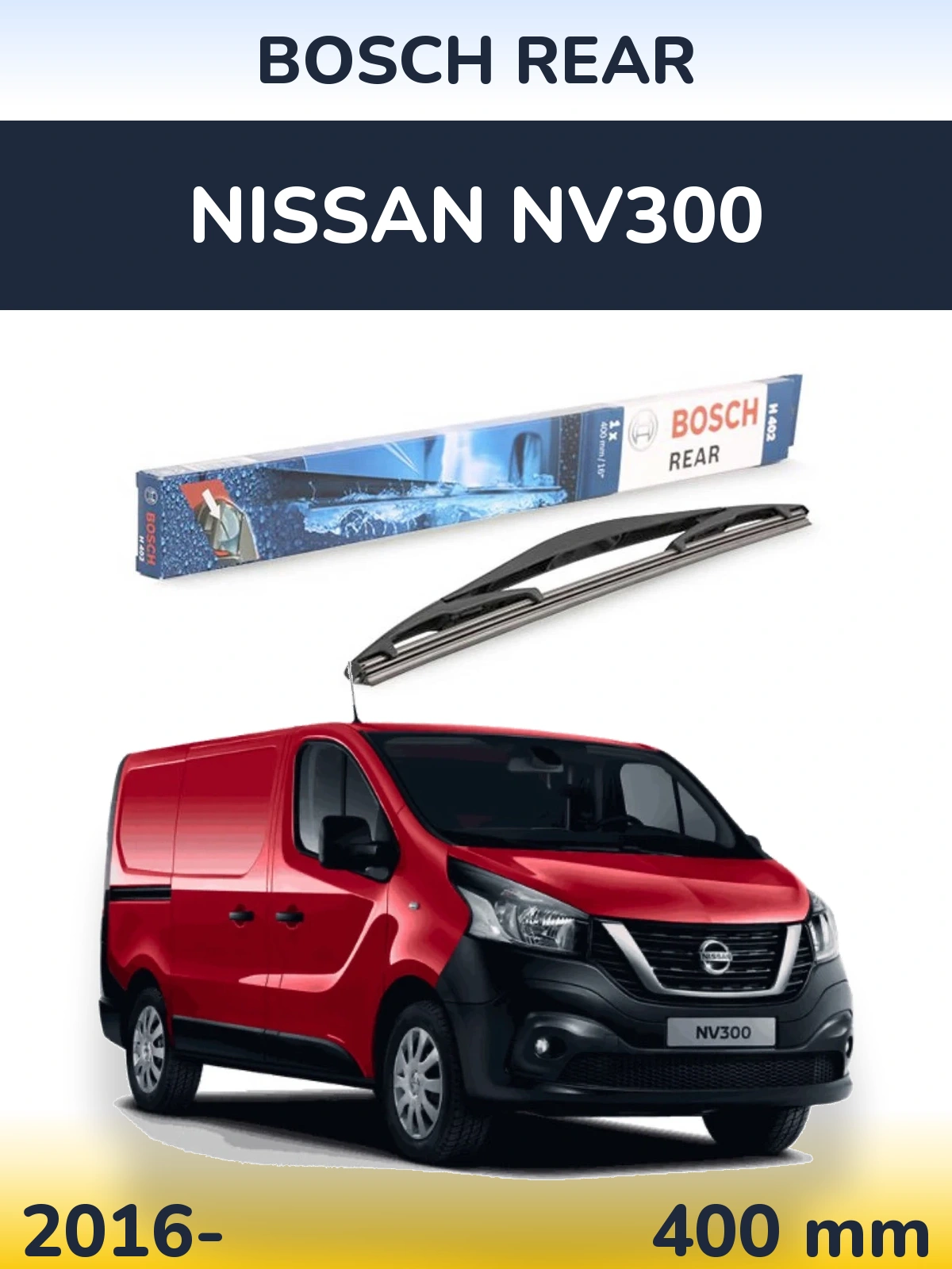 Zadní stěrač BOSCH Rear 400 mm pro Nissan NV300 2016-2026