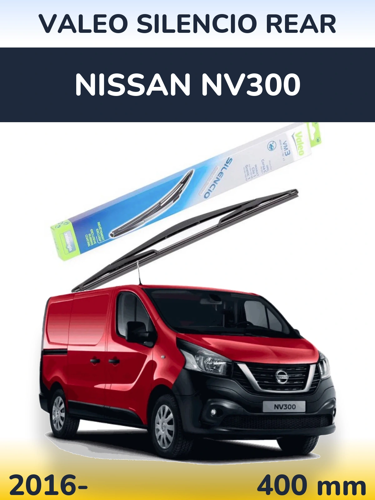 Задня щітка Valeo Silencio Rear 400 мм для Nissan NV300 2016-2026