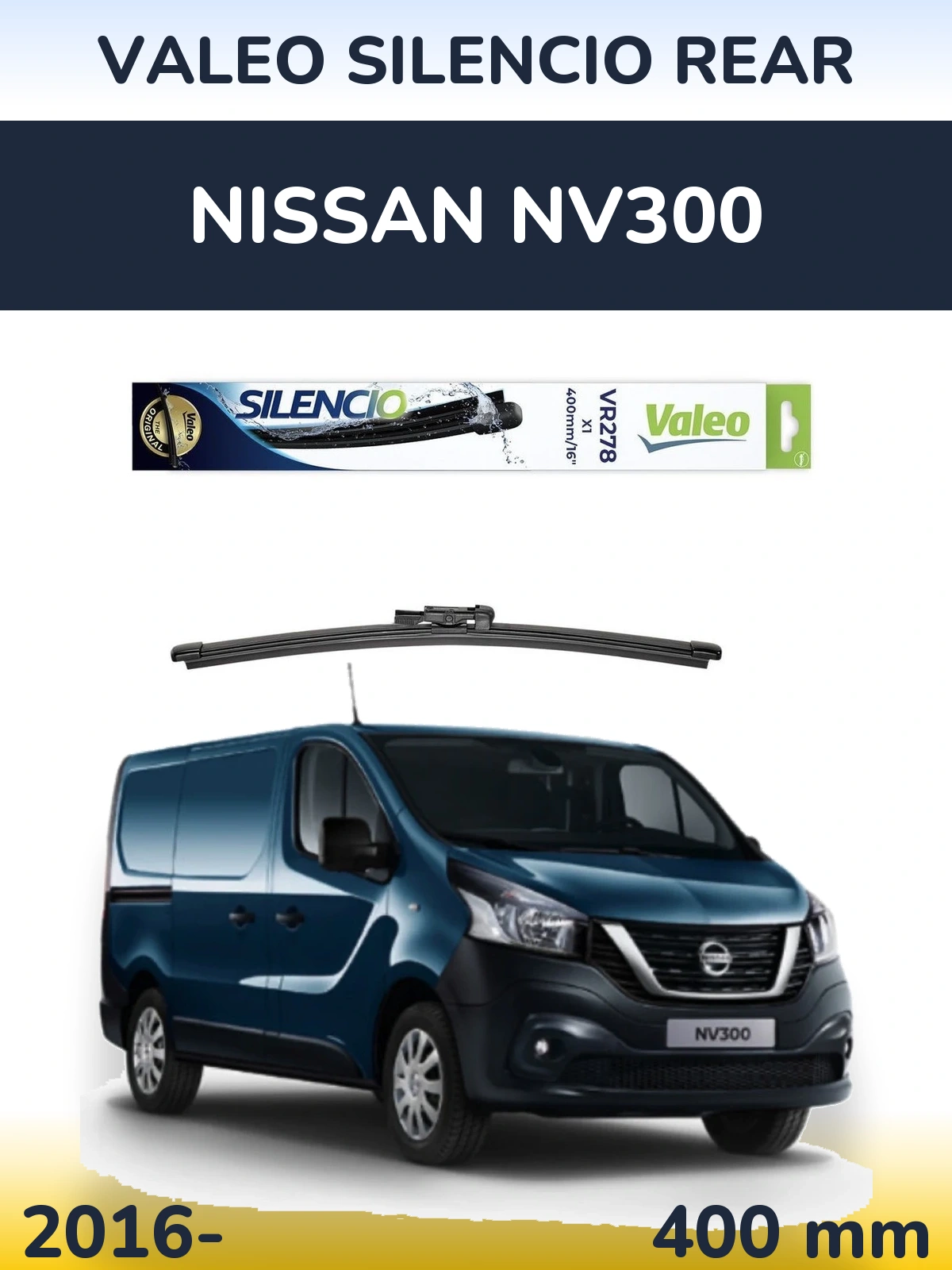 Zadní stěrač Valeo Silencio Rear 400 mm pro Nissan NV300 2016-2026