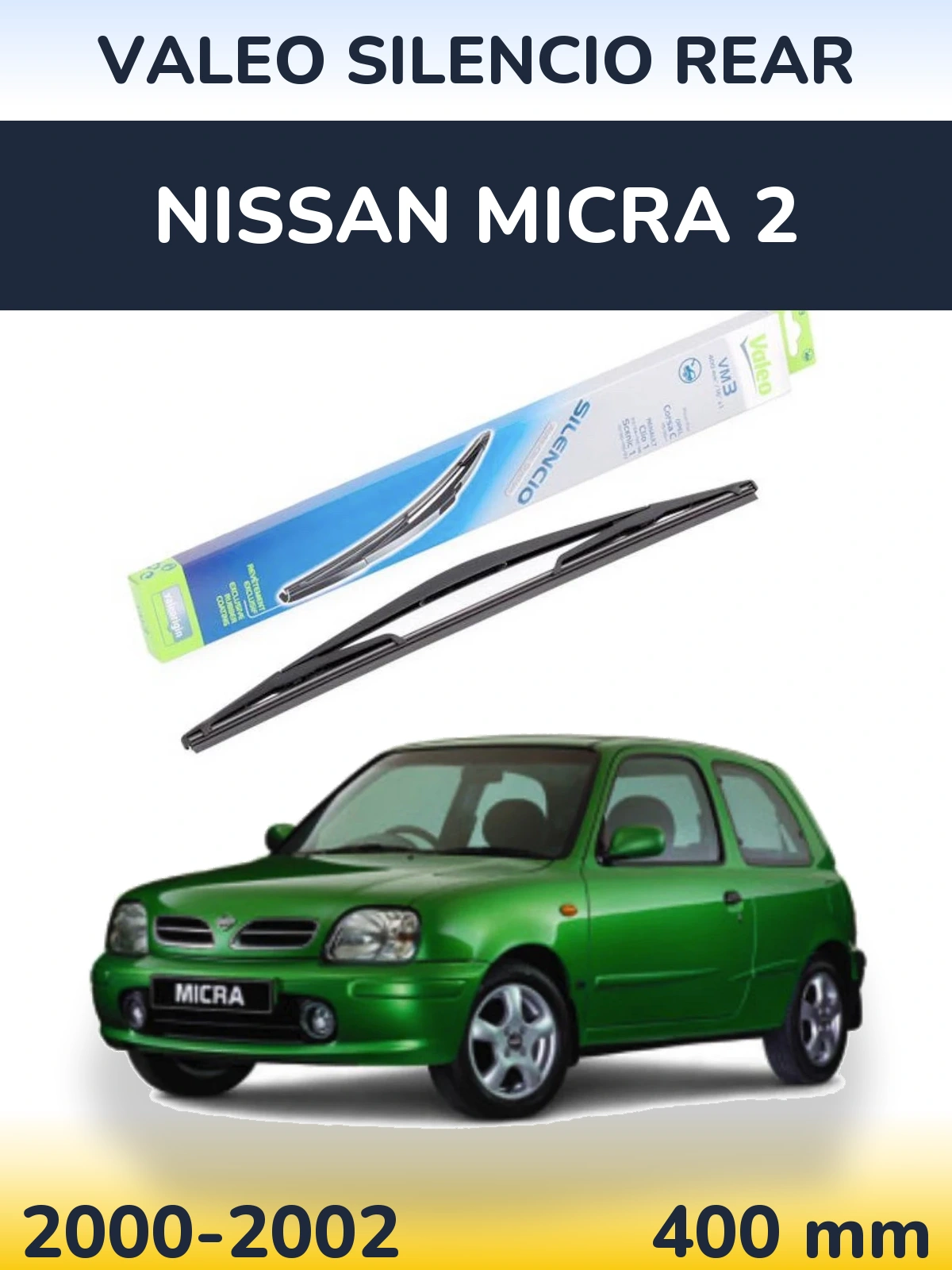 Zadní stěrač Valeo Silencio Rear 400 mm pro Nissan Micra 2 2000-2002