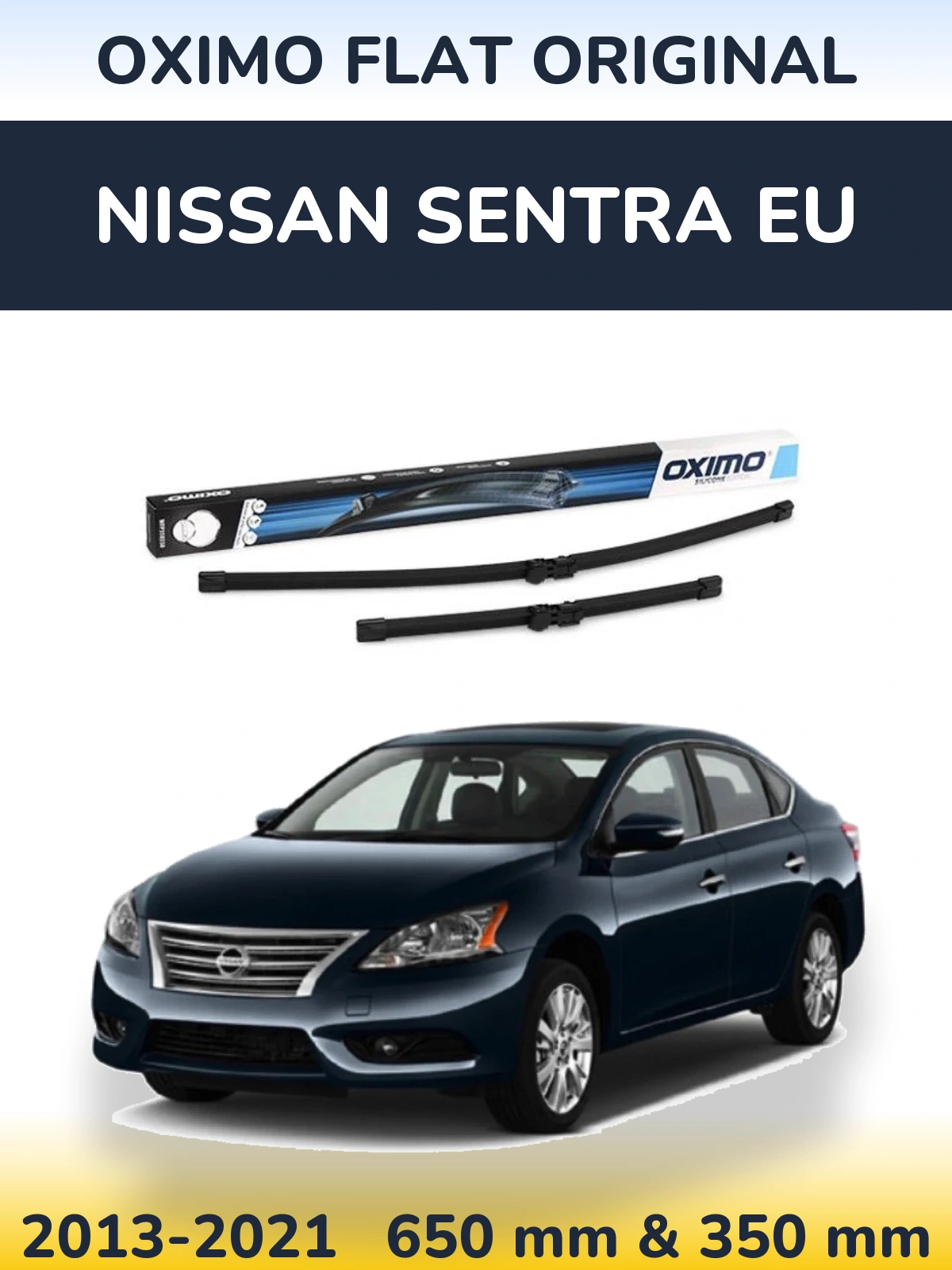 Sada předních stěračů Oximo Flat Original 650 a 350 mm pro Nissan Sentra EU 2013-2021