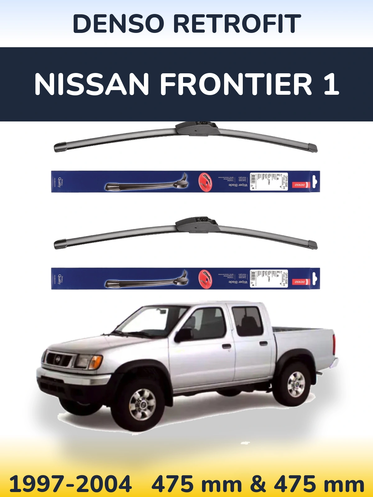 Комплект передніх щіток Denso Retrofit 475 & 475 мм для Nissan Frontier 1 1997-2004