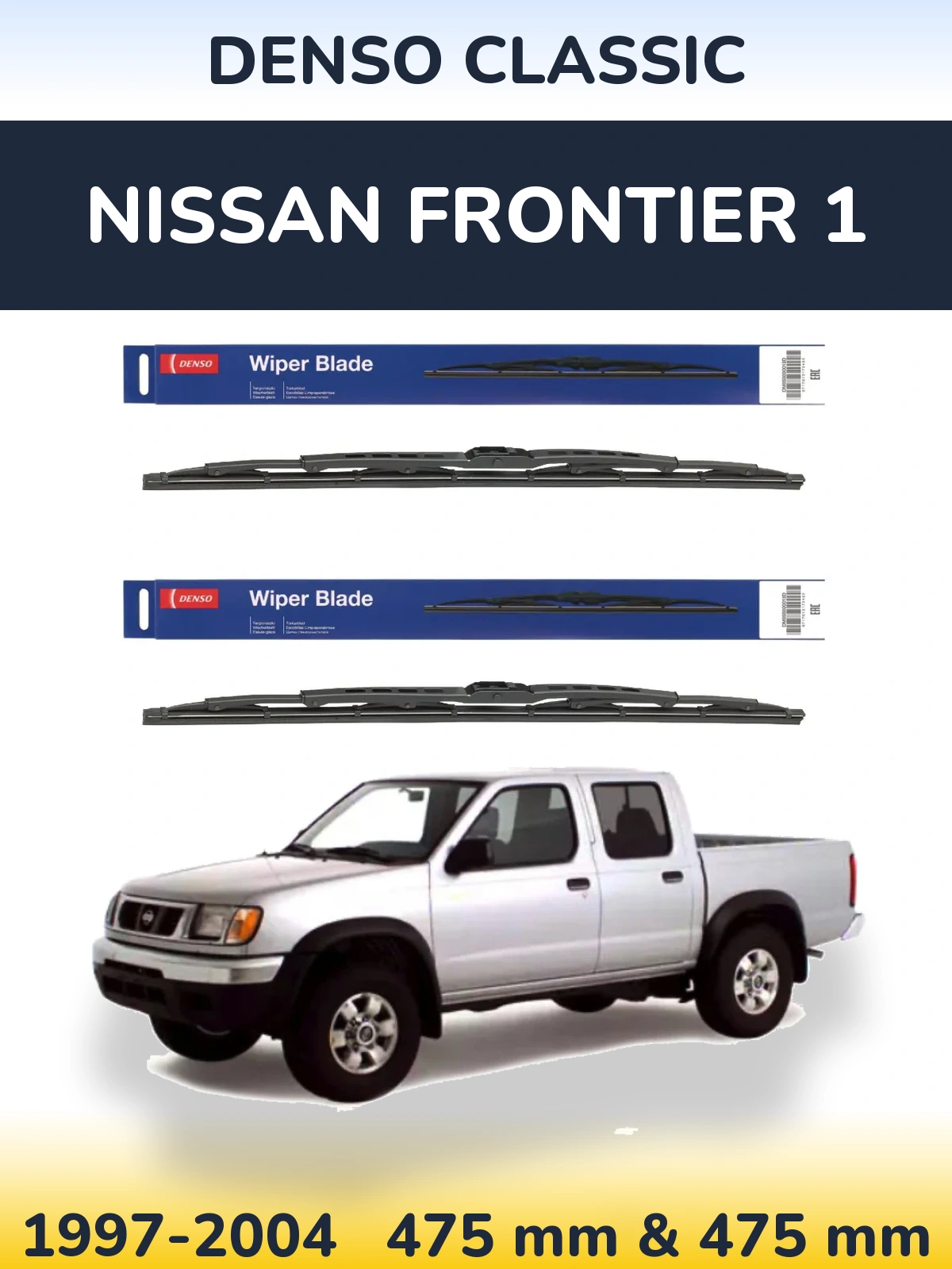 Sada předních stěračů Denso Classic 475 a 475 mm pro Nissan Frontier 1 1997-2004