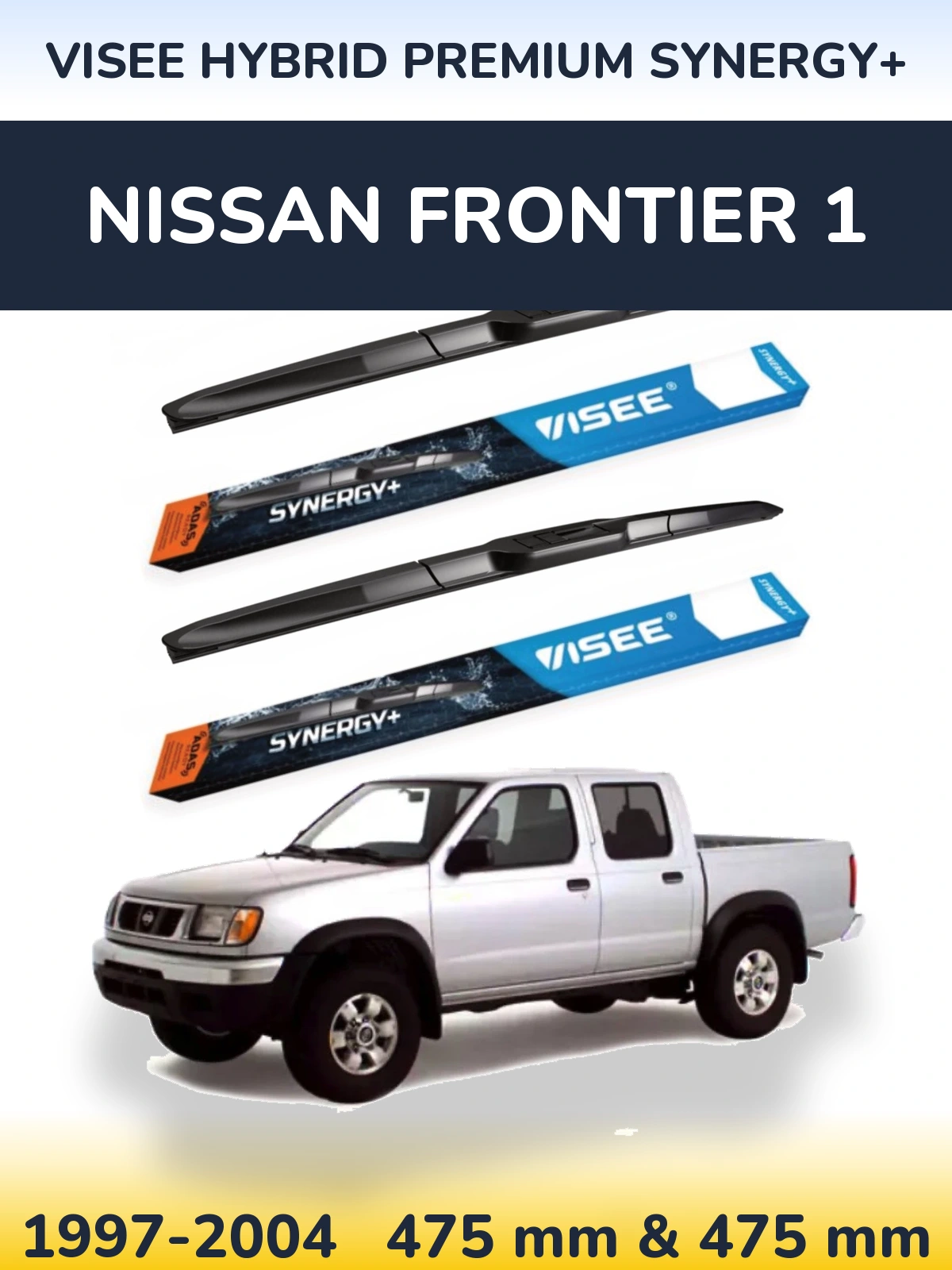 Sada předních stěračů VISEE HYBRID PREMIUM SYNERGY+ 475 a 475 mm pro Nissan Frontier 1 1997-2004