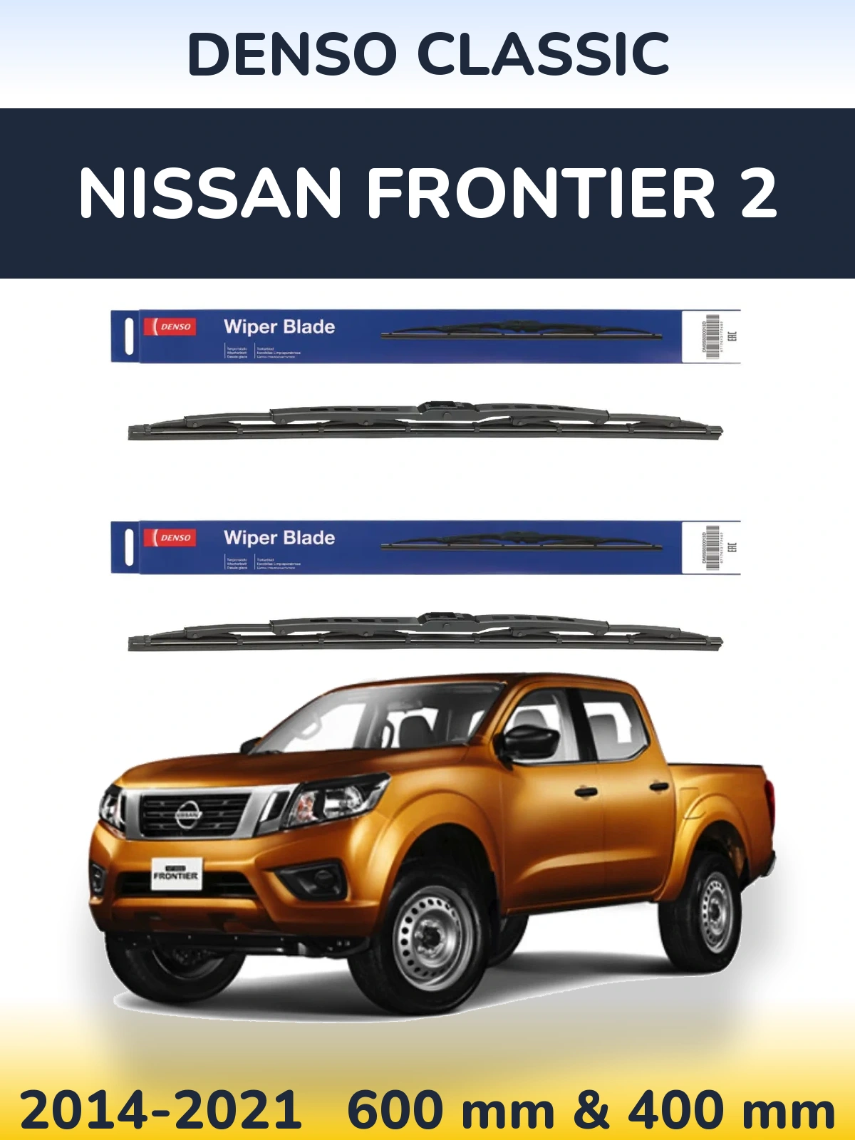 Sada předních stěračů Denso Classic 600 a 400 mm pro Nissan Frontier 2 2014-2021